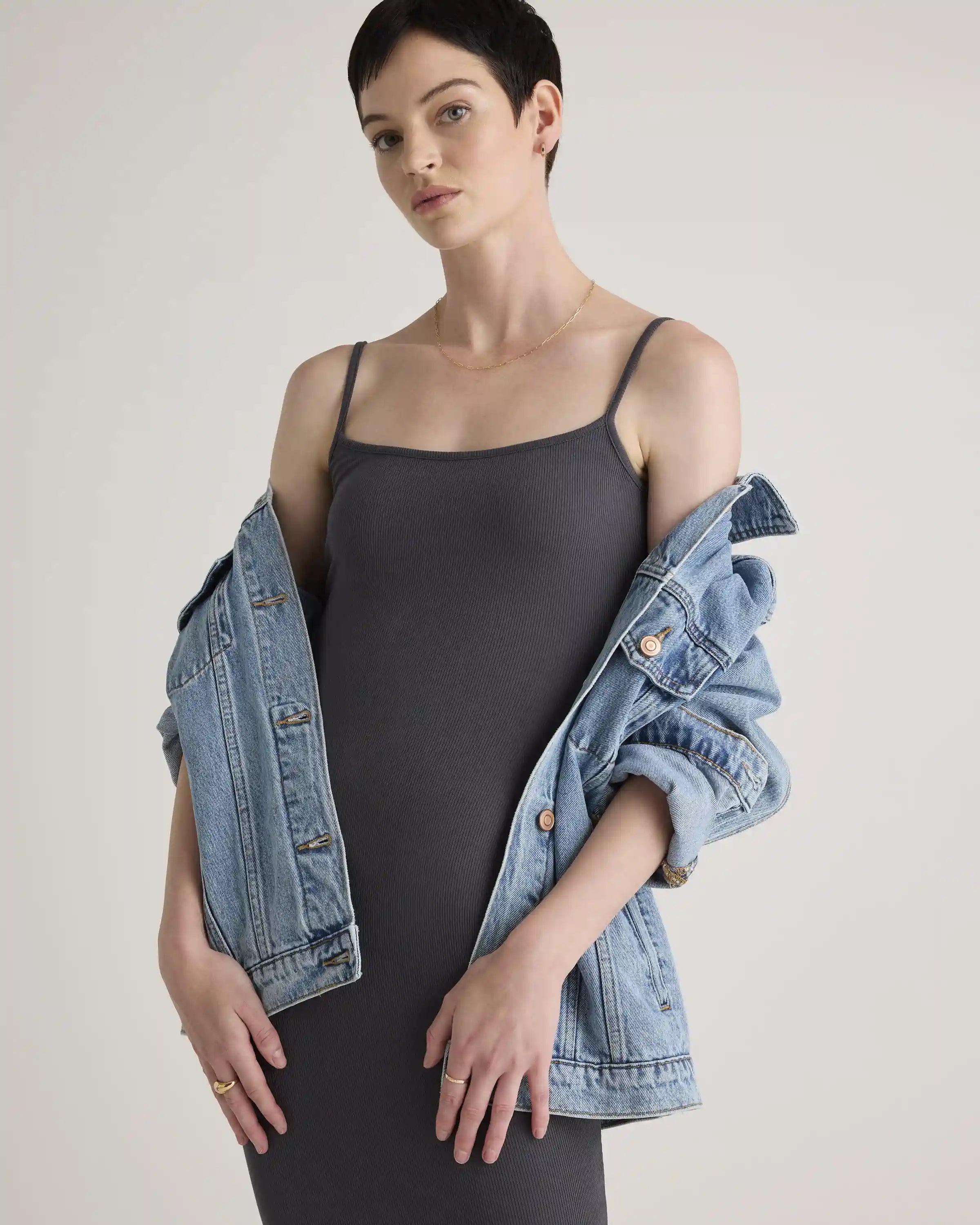 Tencel Rib Knit Maxi Slip Dress