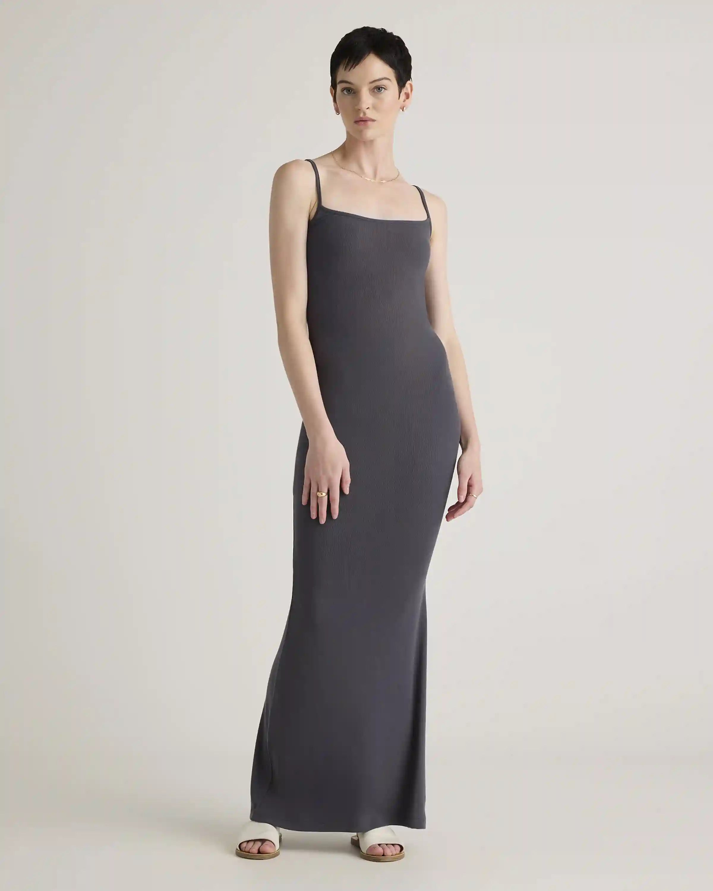 Tencel Rib Knit Maxi Slip Dress