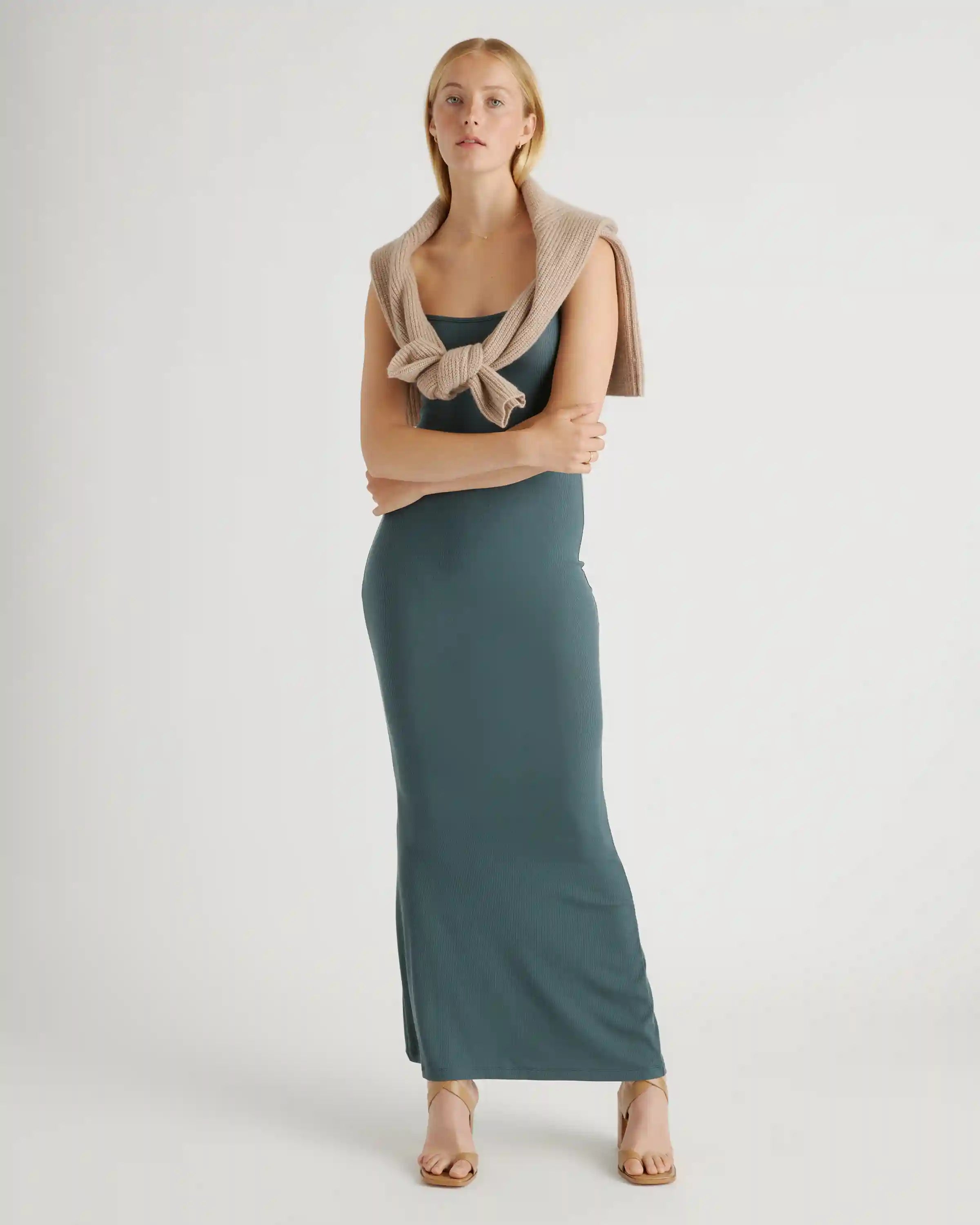 Tencel Rib Knit Maxi Slip Dress