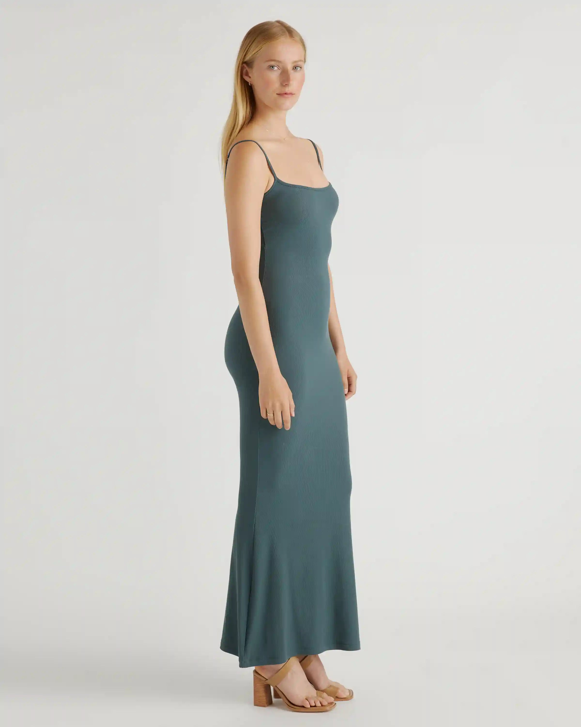 Tencel Rib Knit Maxi Slip Dress