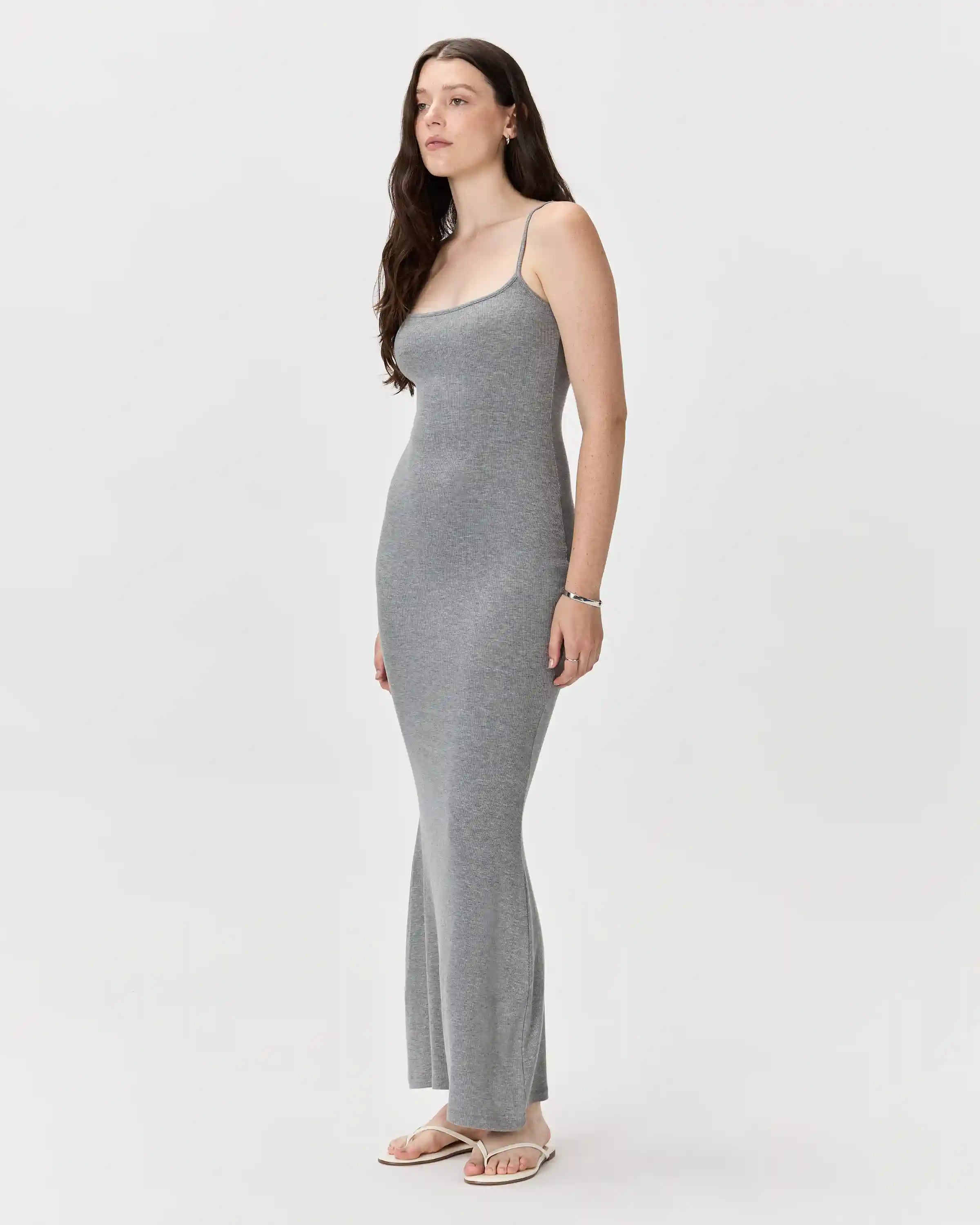 Tencel Rib Knit Maxi Slip Dress