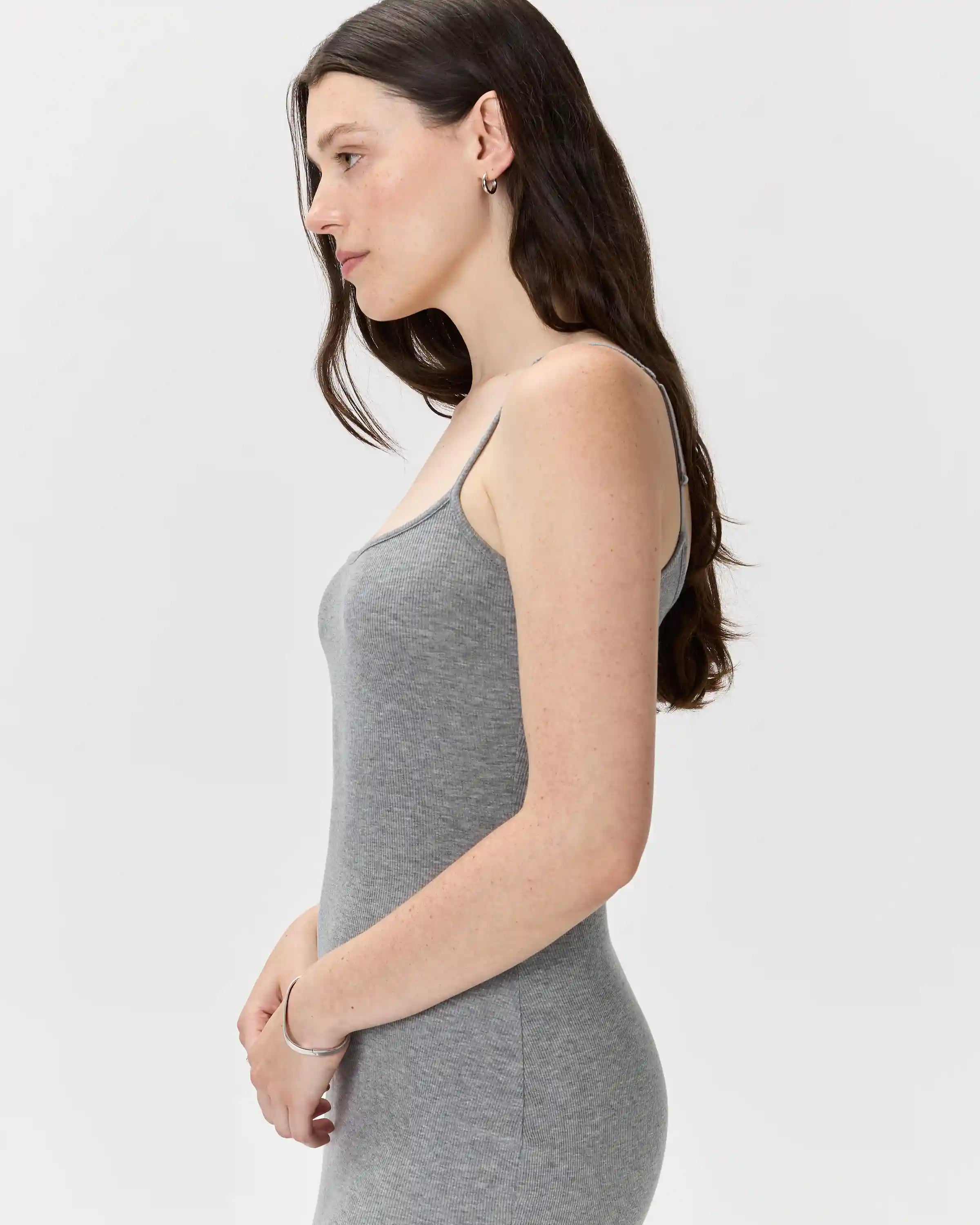Tencel Rib Knit Maxi Slip Dress