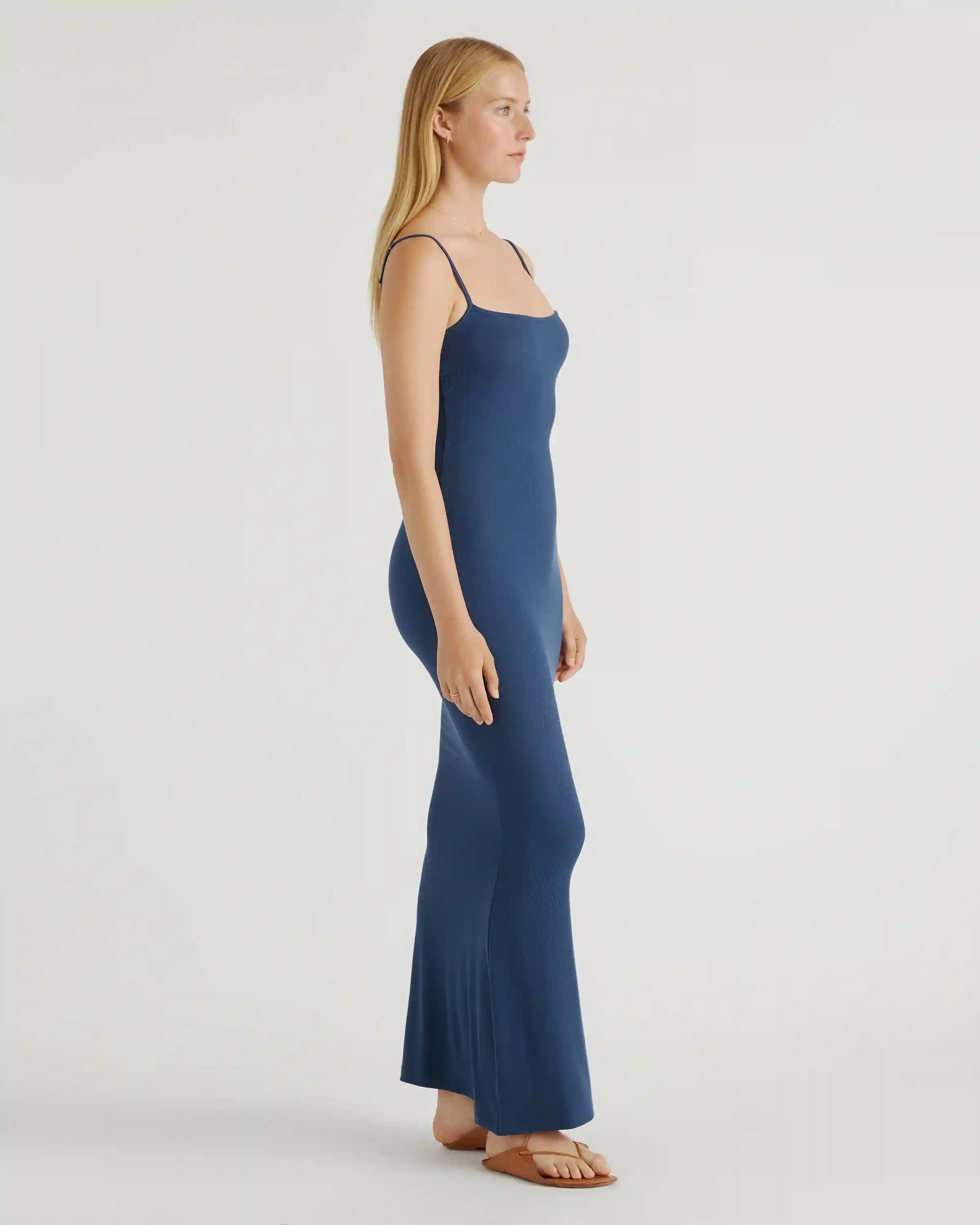 Tencel Rib Knit Maxi Slip Dress