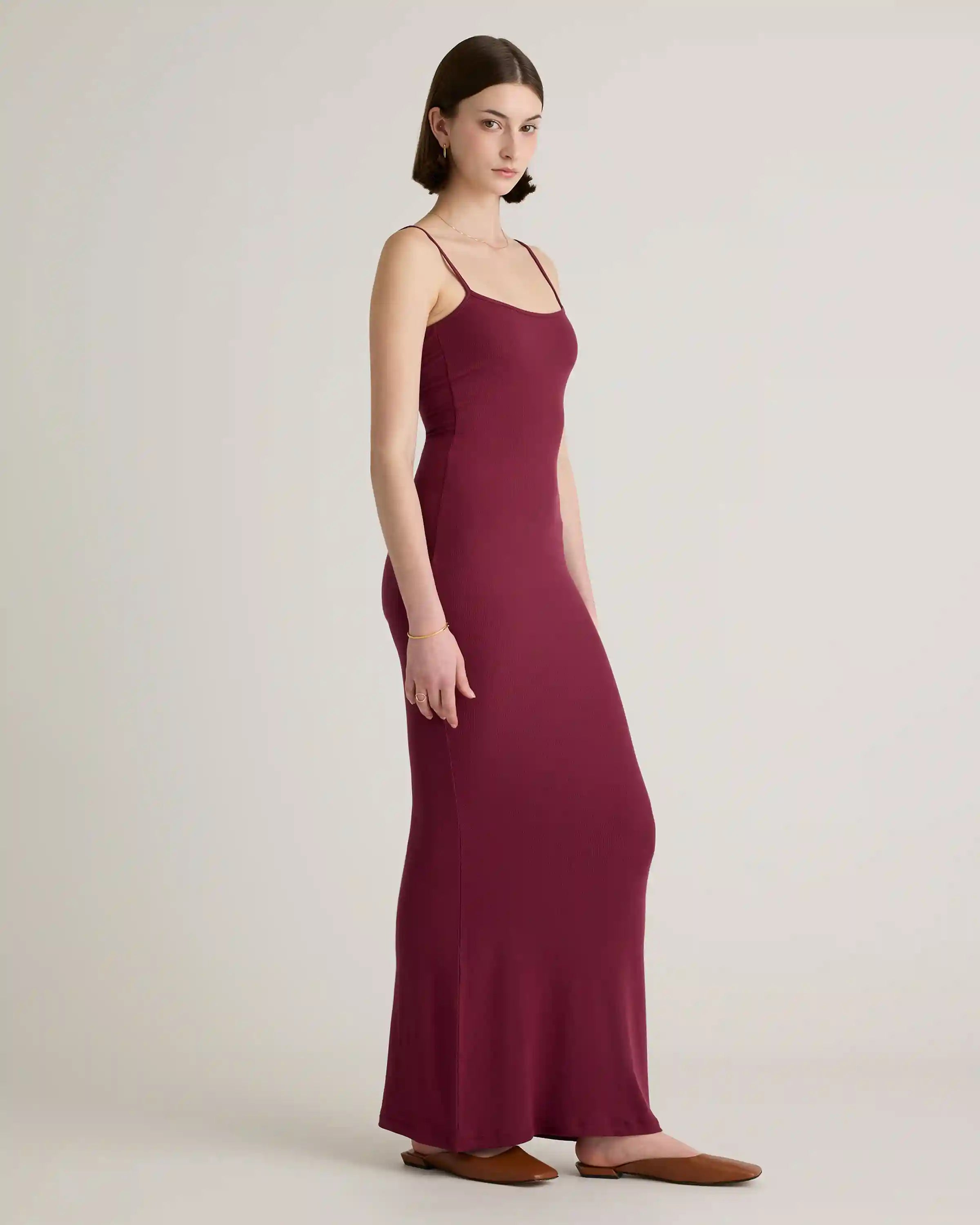 Tencel Rib Knit Maxi Slip Dress