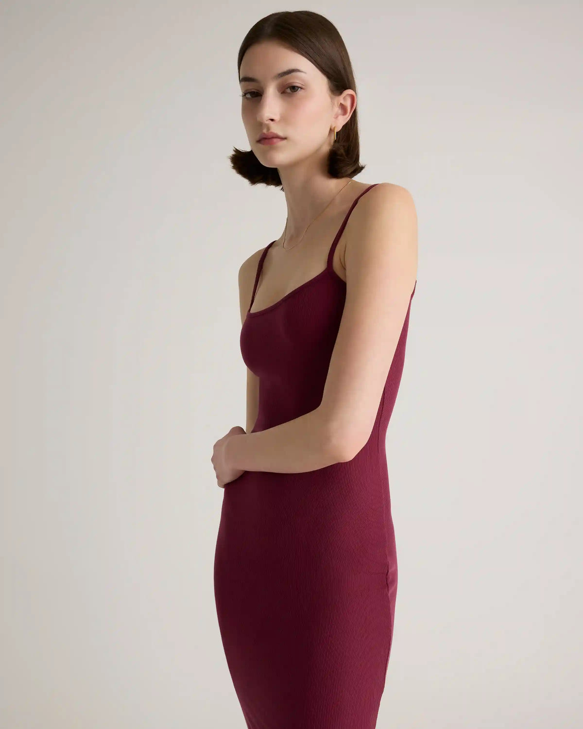 Tencel Rib Knit Maxi Slip Dress