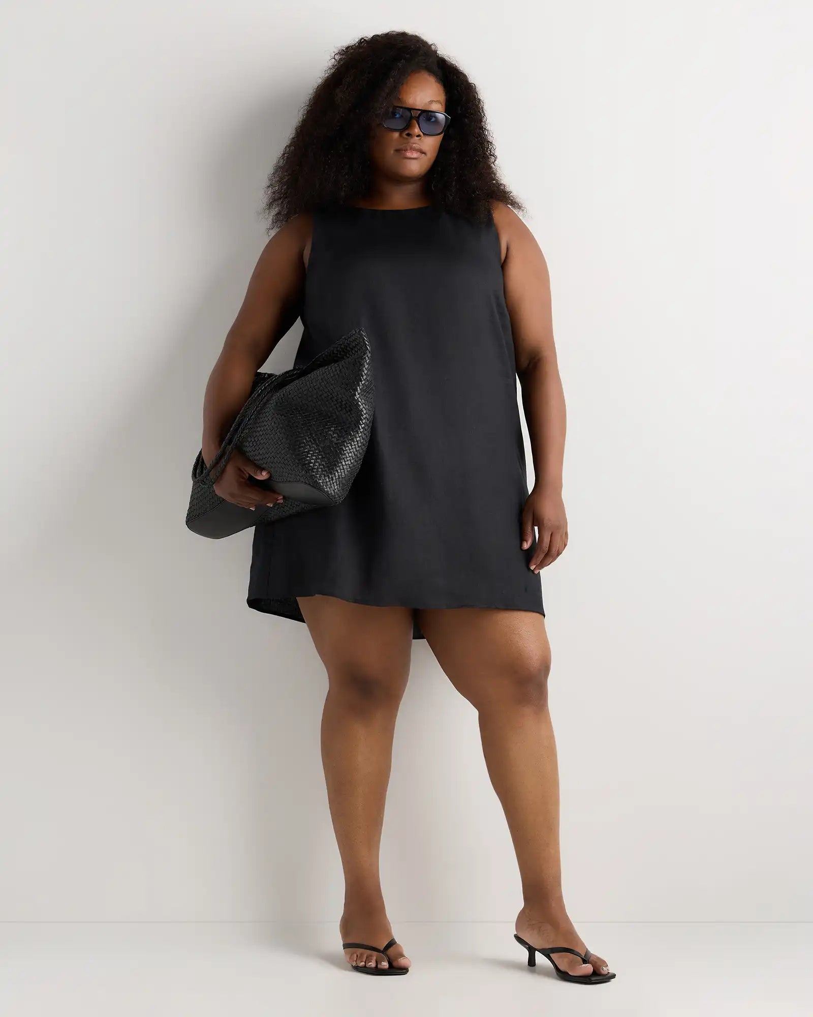 100% European Linen Tank Mini Dress