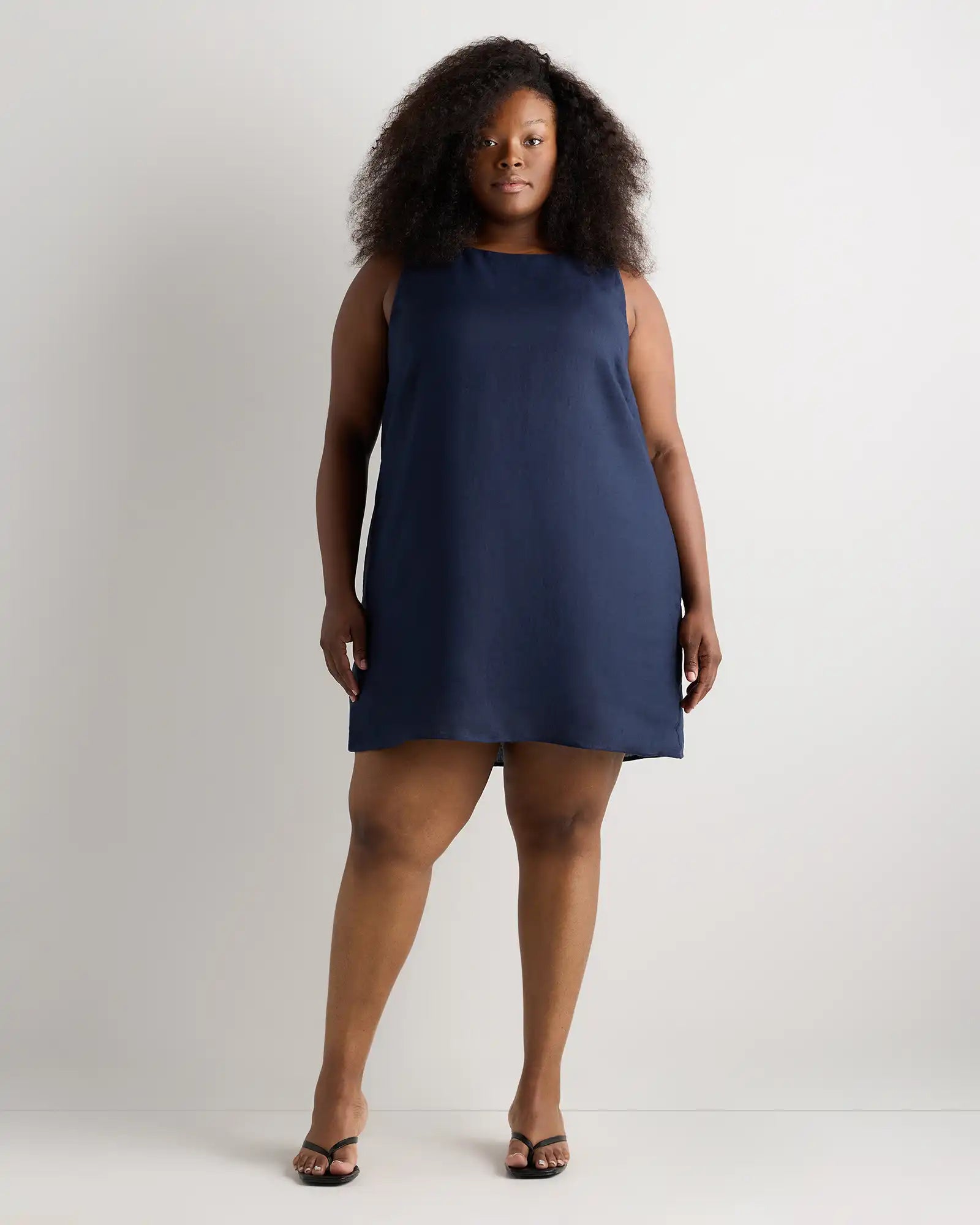 100% European Linen Tank Mini Dress