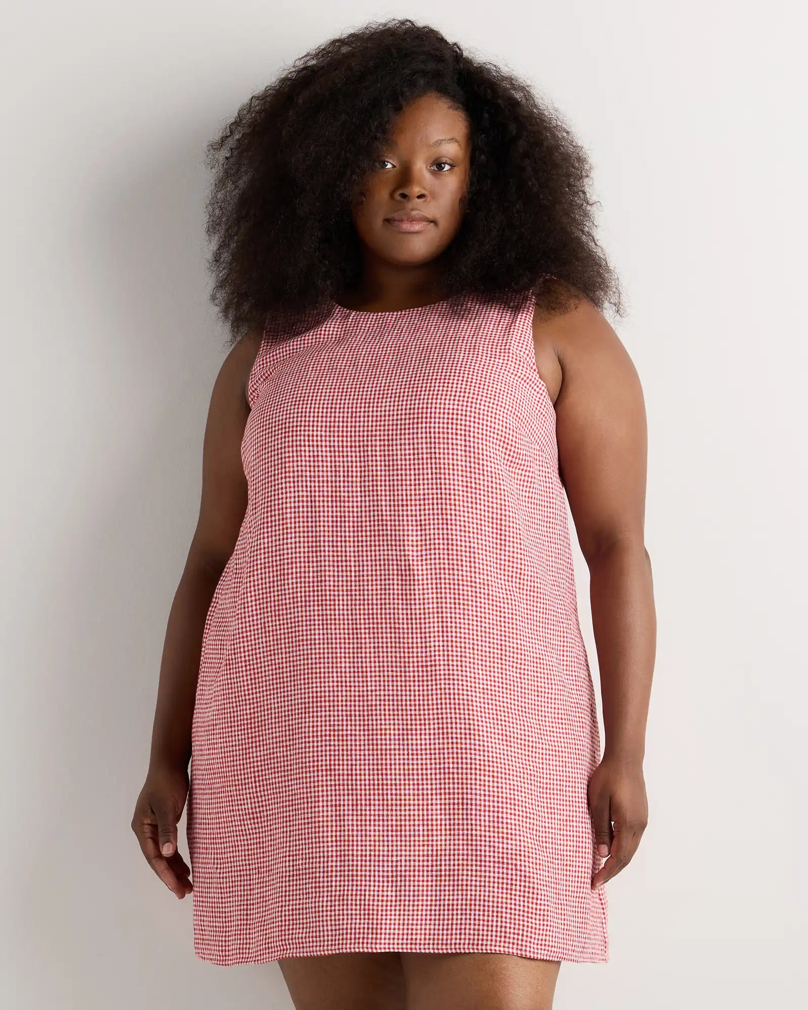 100% European Linen Tank Mini Dress
