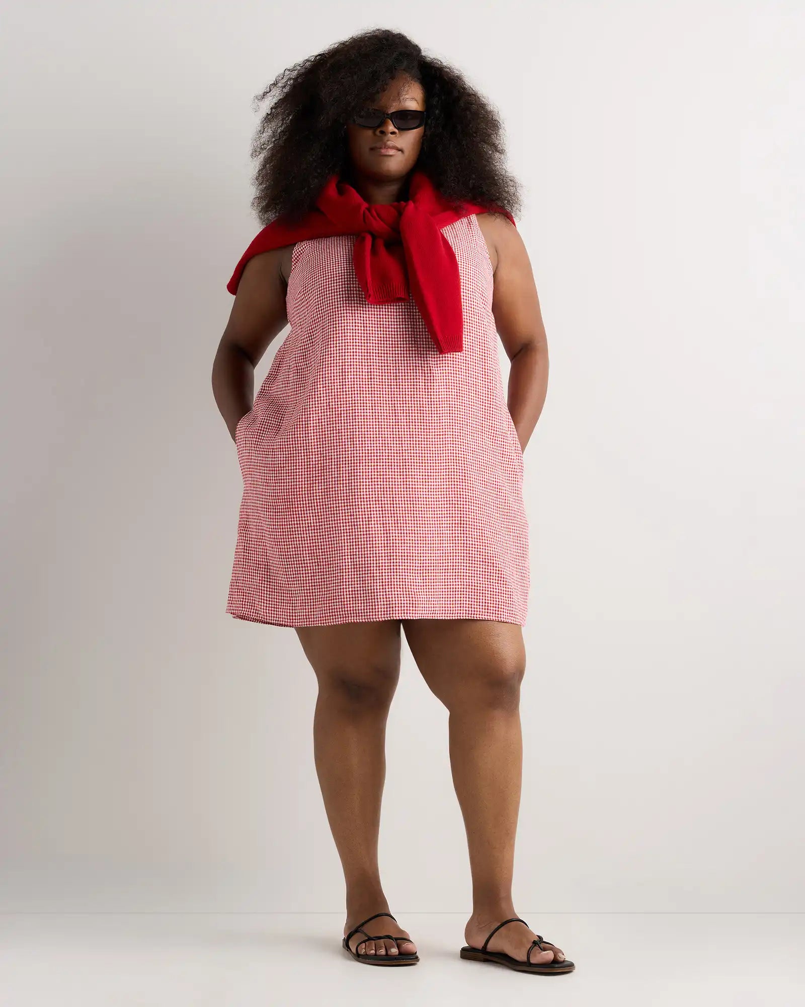 100% European Linen Tank Mini Dress