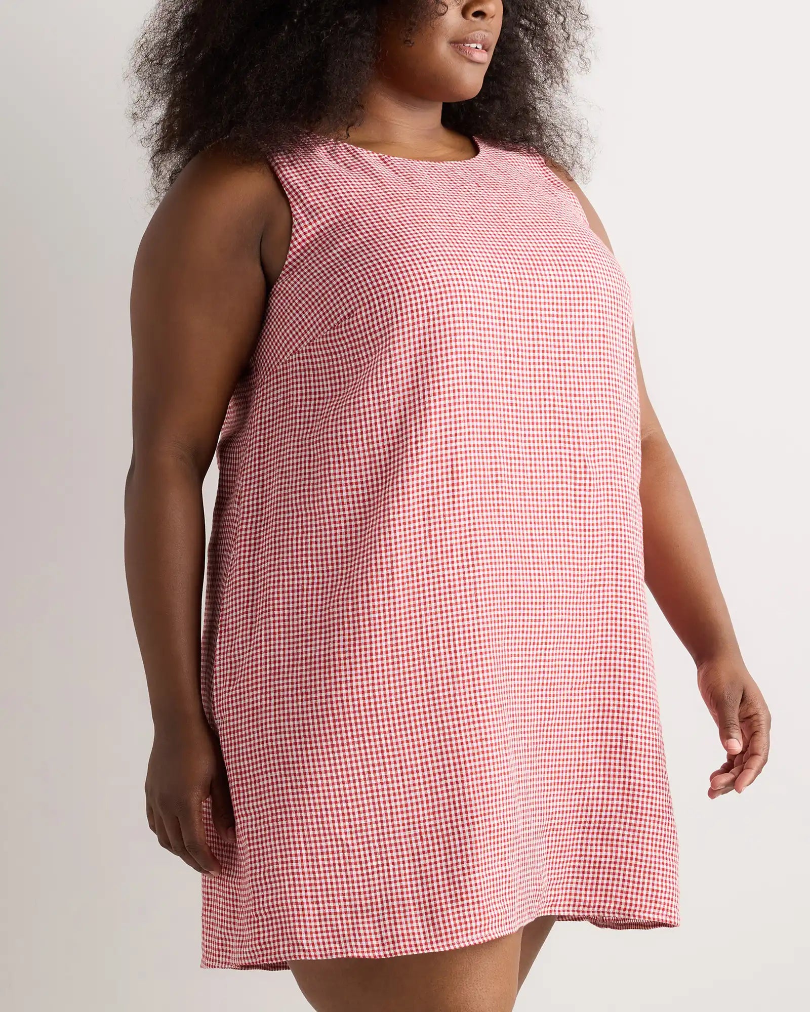 100% European Linen Tank Mini Dress