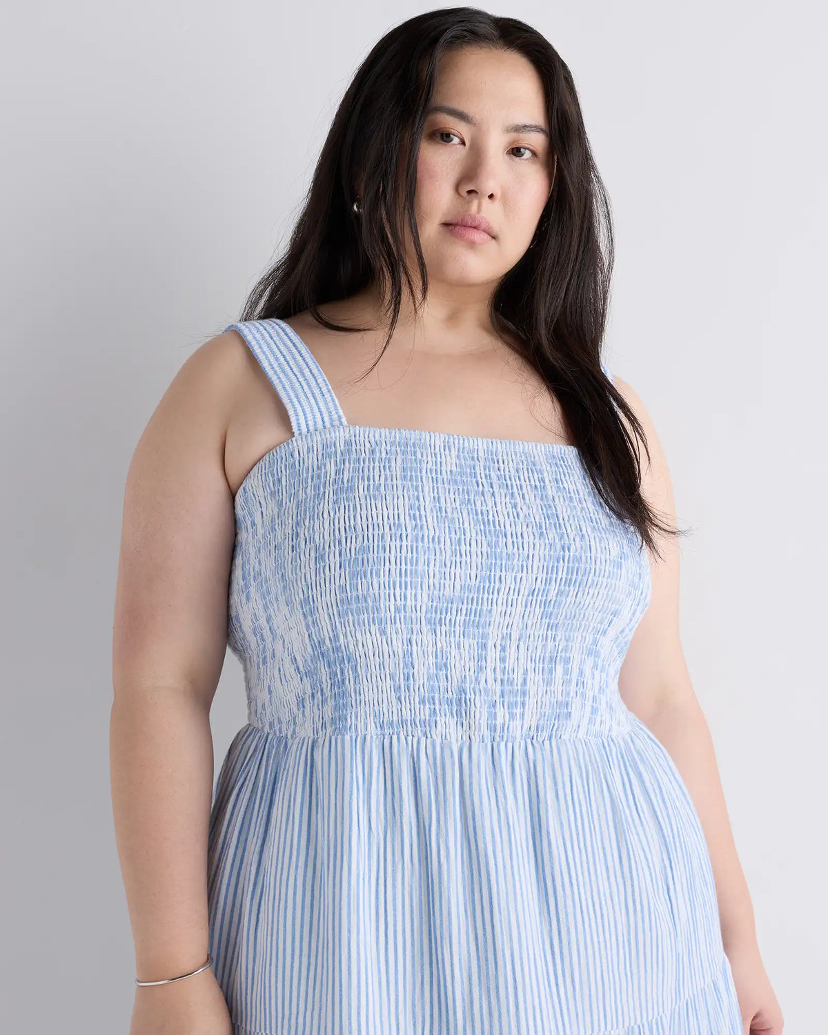 100% Organic Cotton Gauze Smocked Sleeveless Maxi Dress