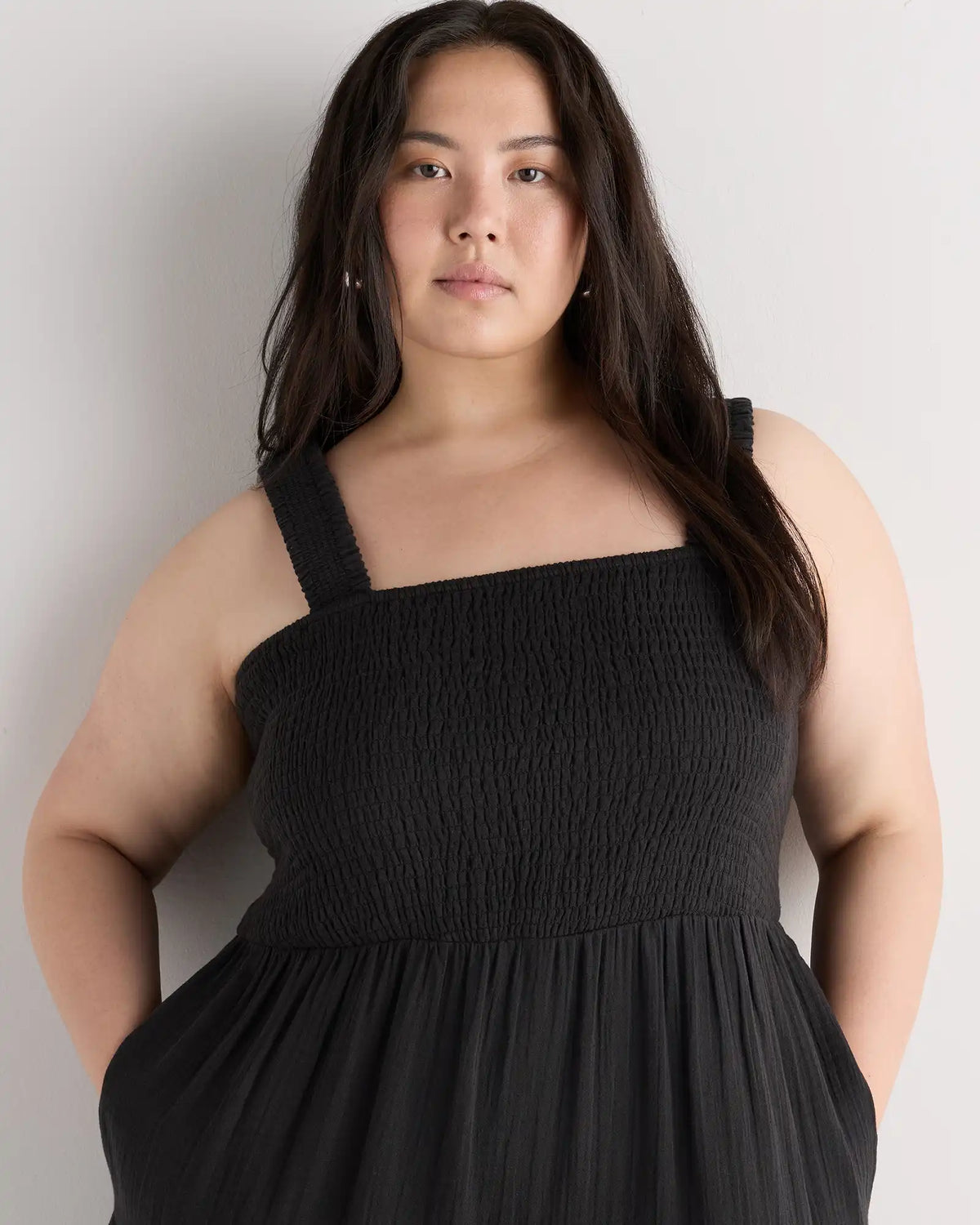100% Organic Cotton Gauze Smocked Sleeveless Maxi Dress
