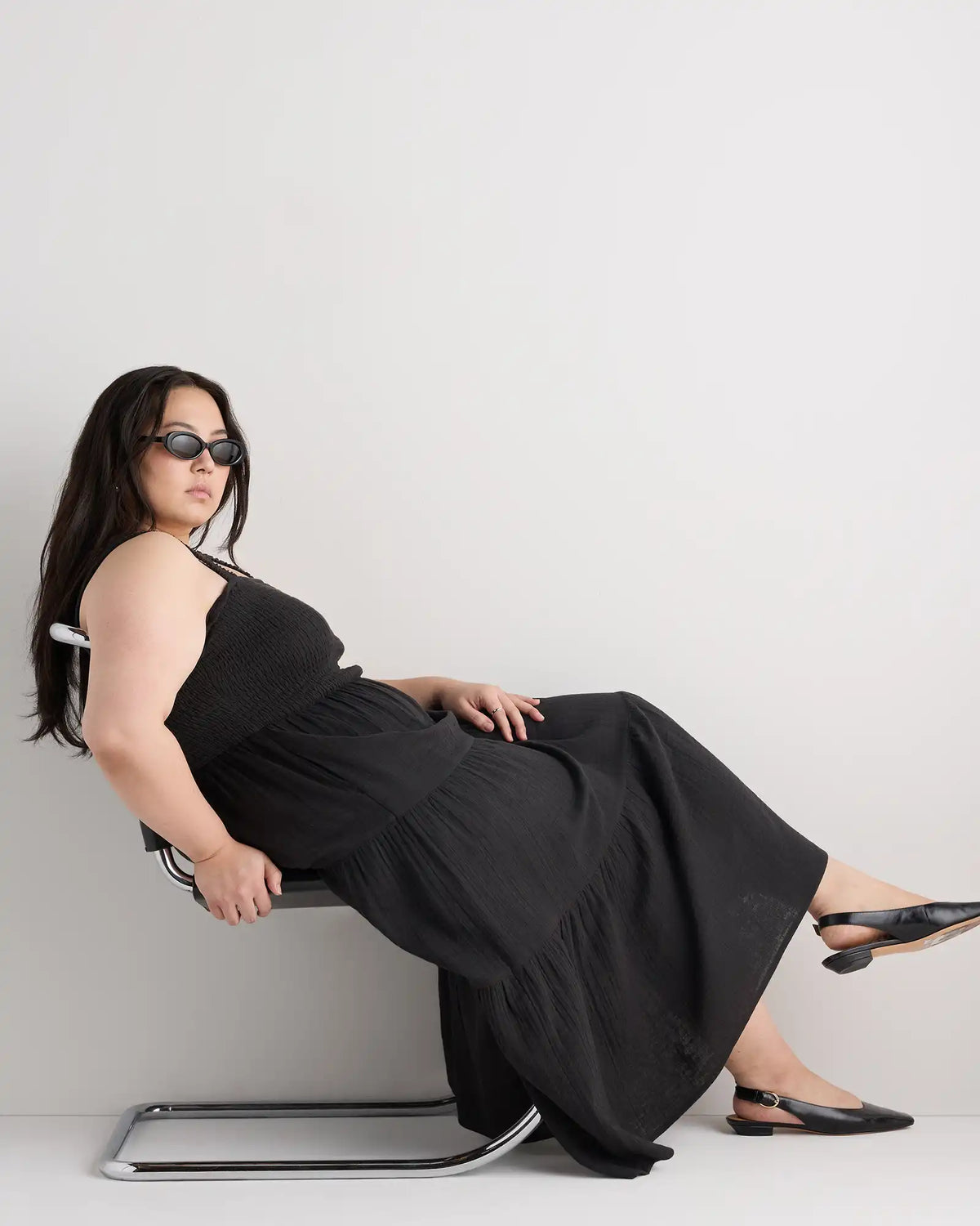 100% Organic Cotton Gauze Smocked Sleeveless Maxi Dress