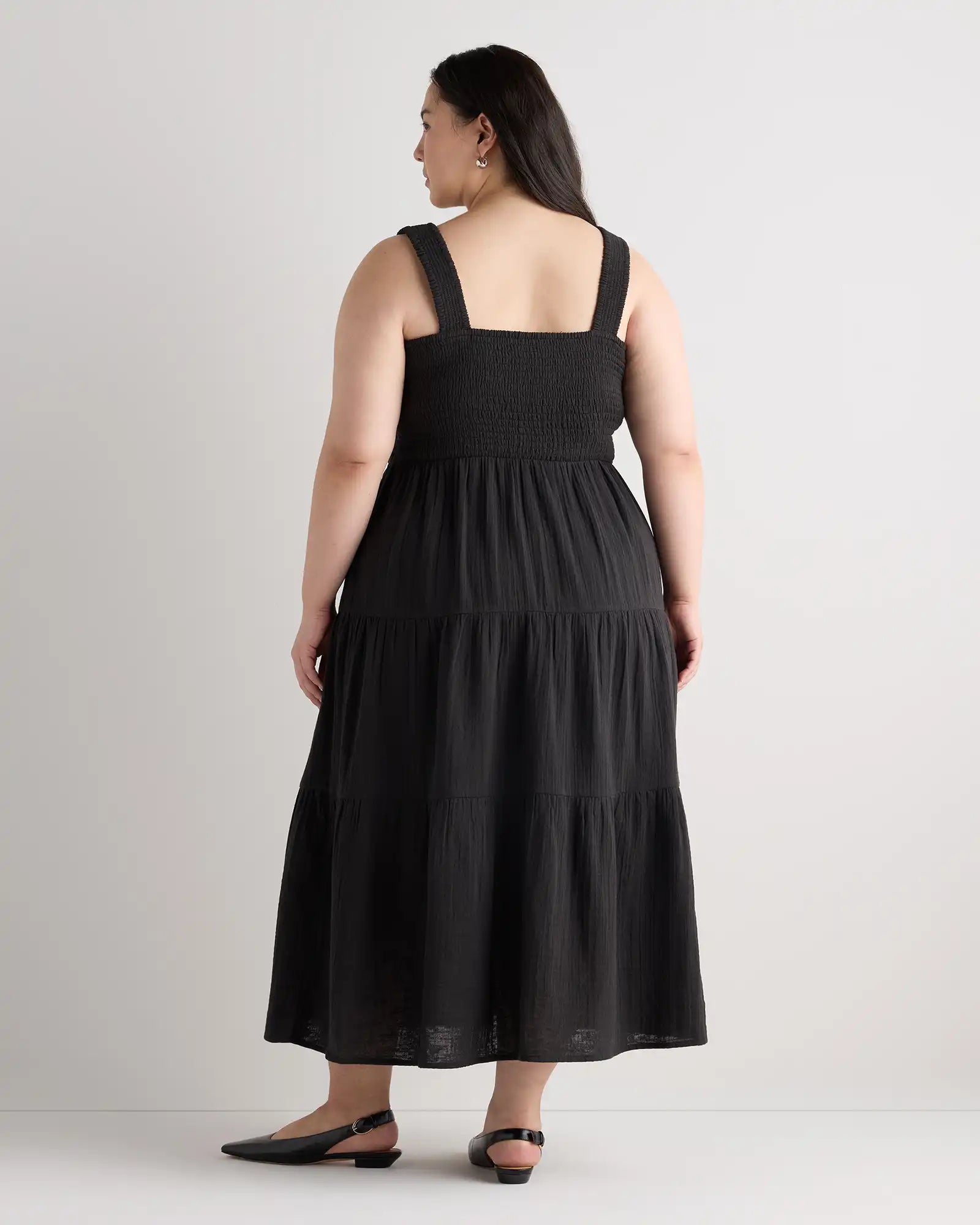 100% Organic Cotton Gauze Smocked Sleeveless Maxi Dress