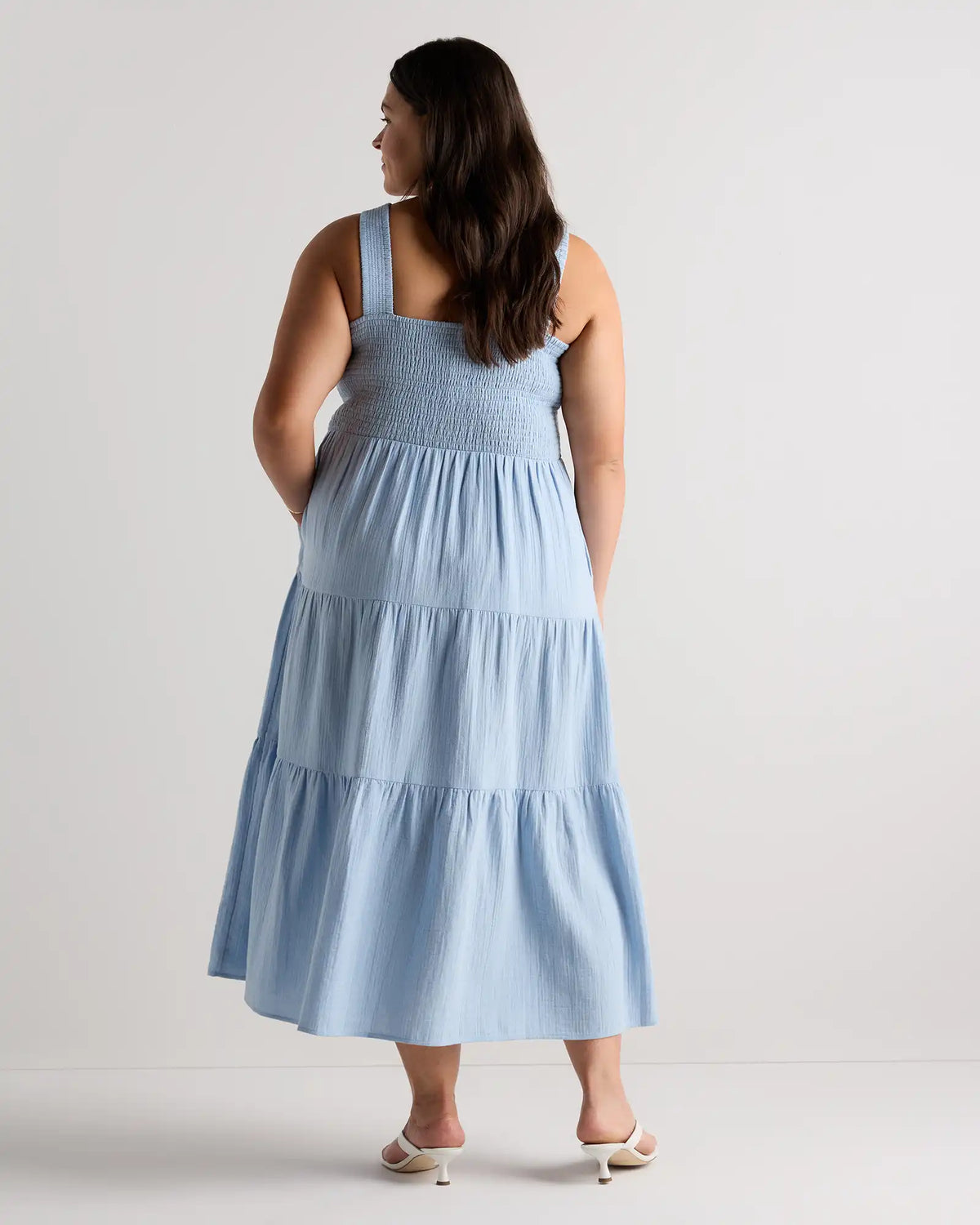 100% Organic Cotton Gauze Smocked Sleeveless Maxi Dress