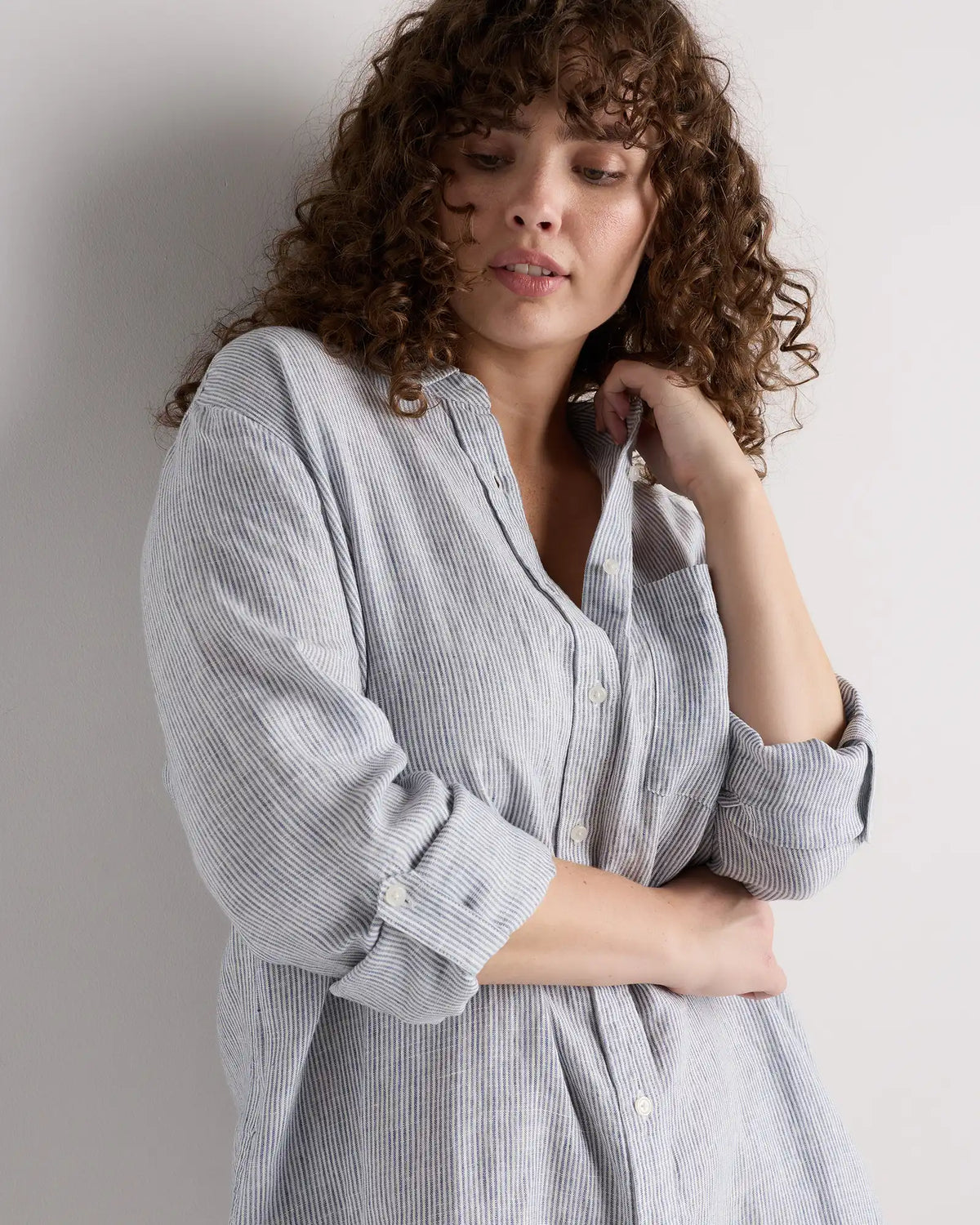 100% European Linen Shirt Dress