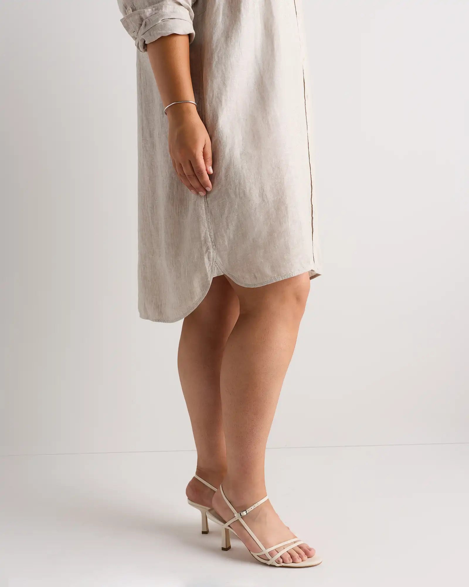 100% European Linen Shirt Dress