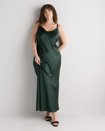 100% Washable Silk Maxi Slip Dress