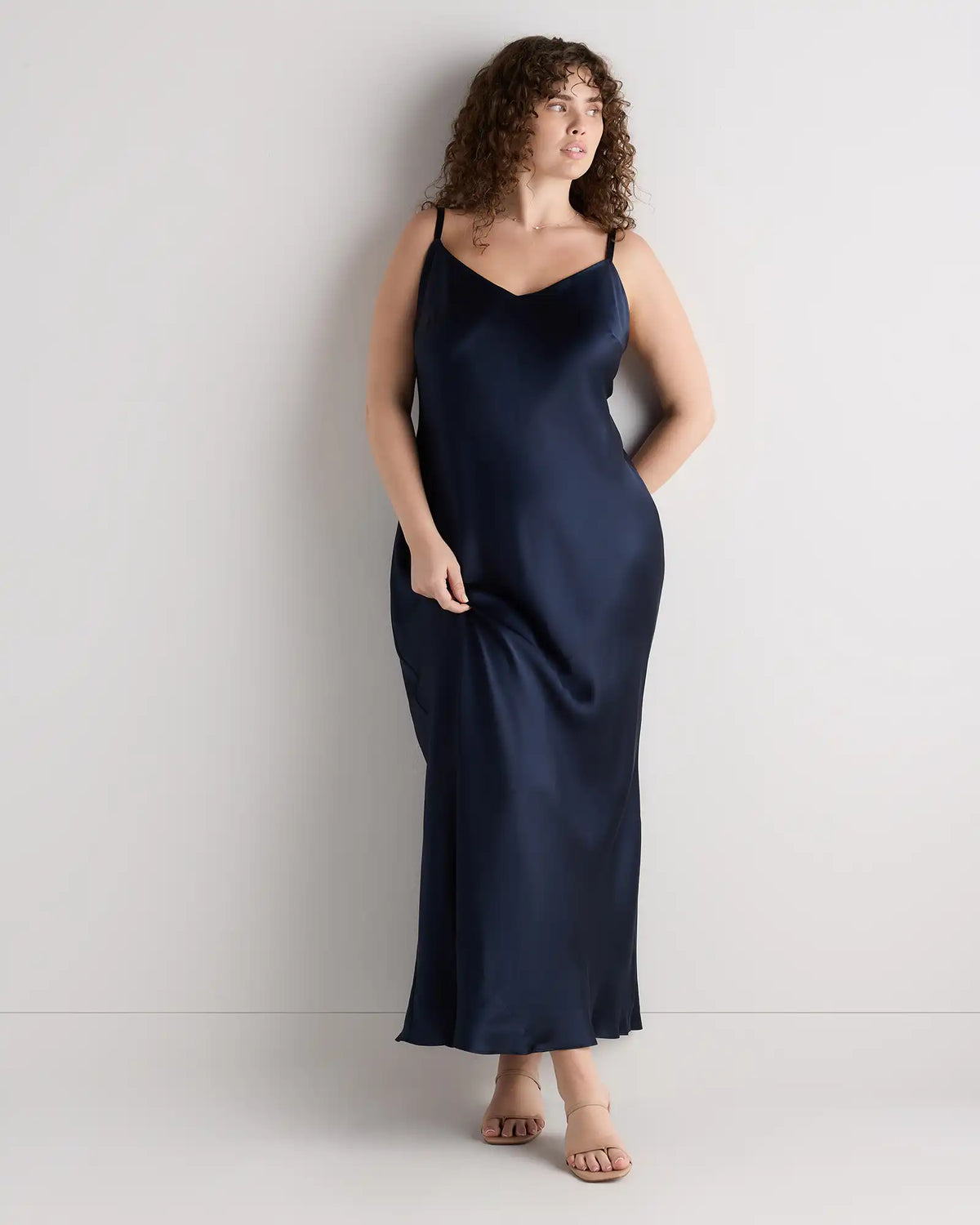 100% Washable Silk Maxi Slip Dress