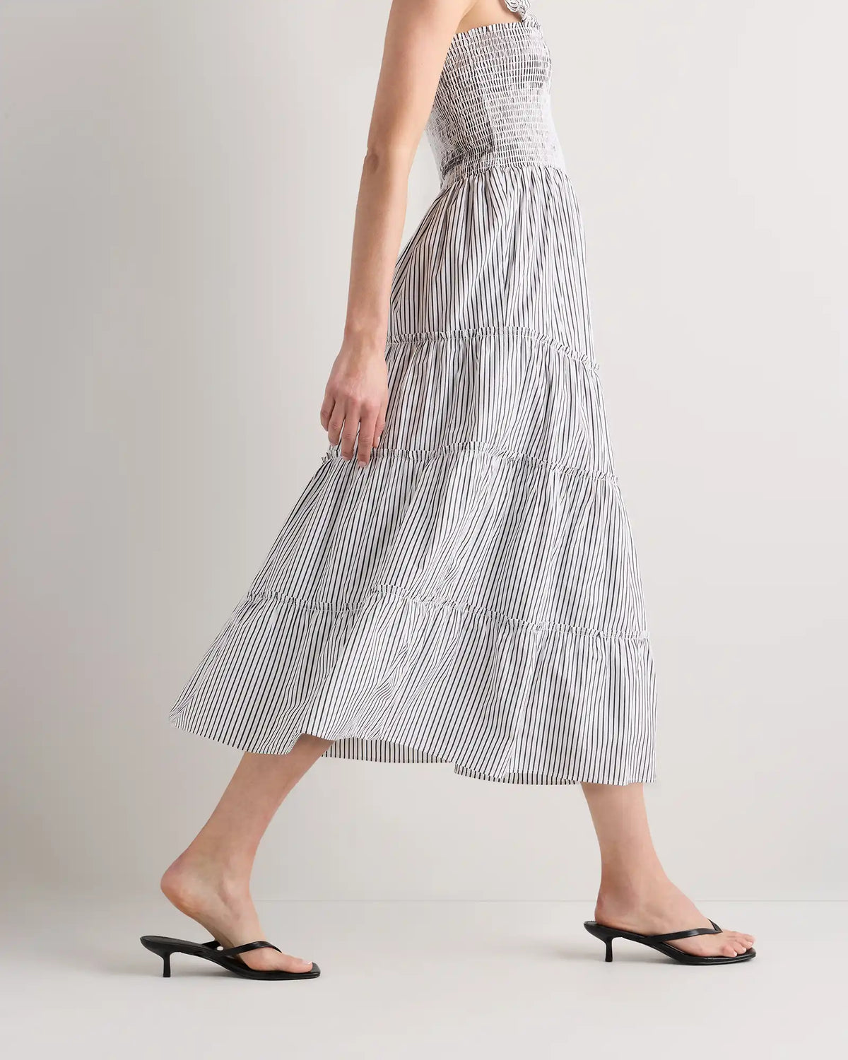 100% Organic Cotton Poplin Smocked Midi Dress