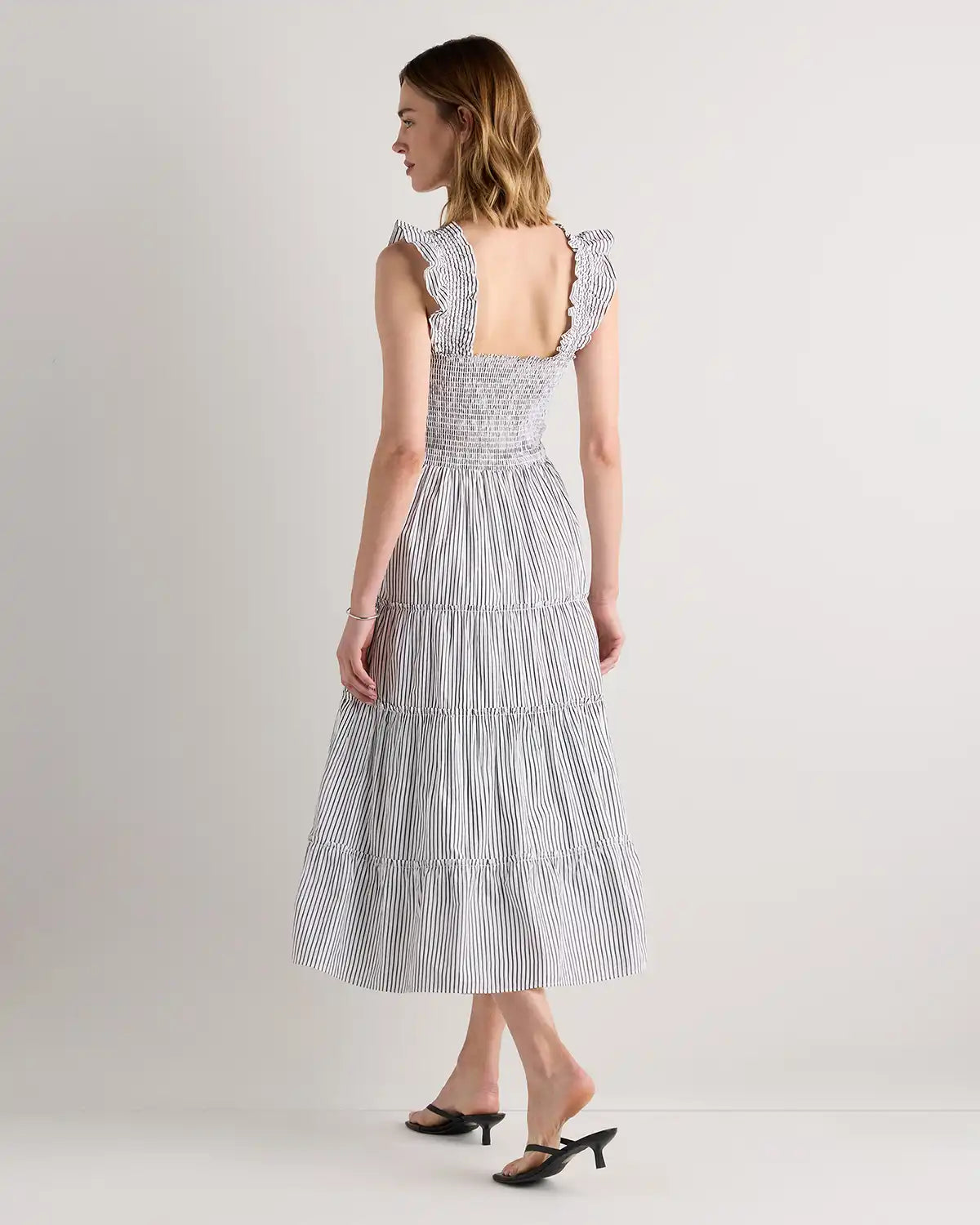 100% Organic Cotton Poplin Smocked Midi Dress