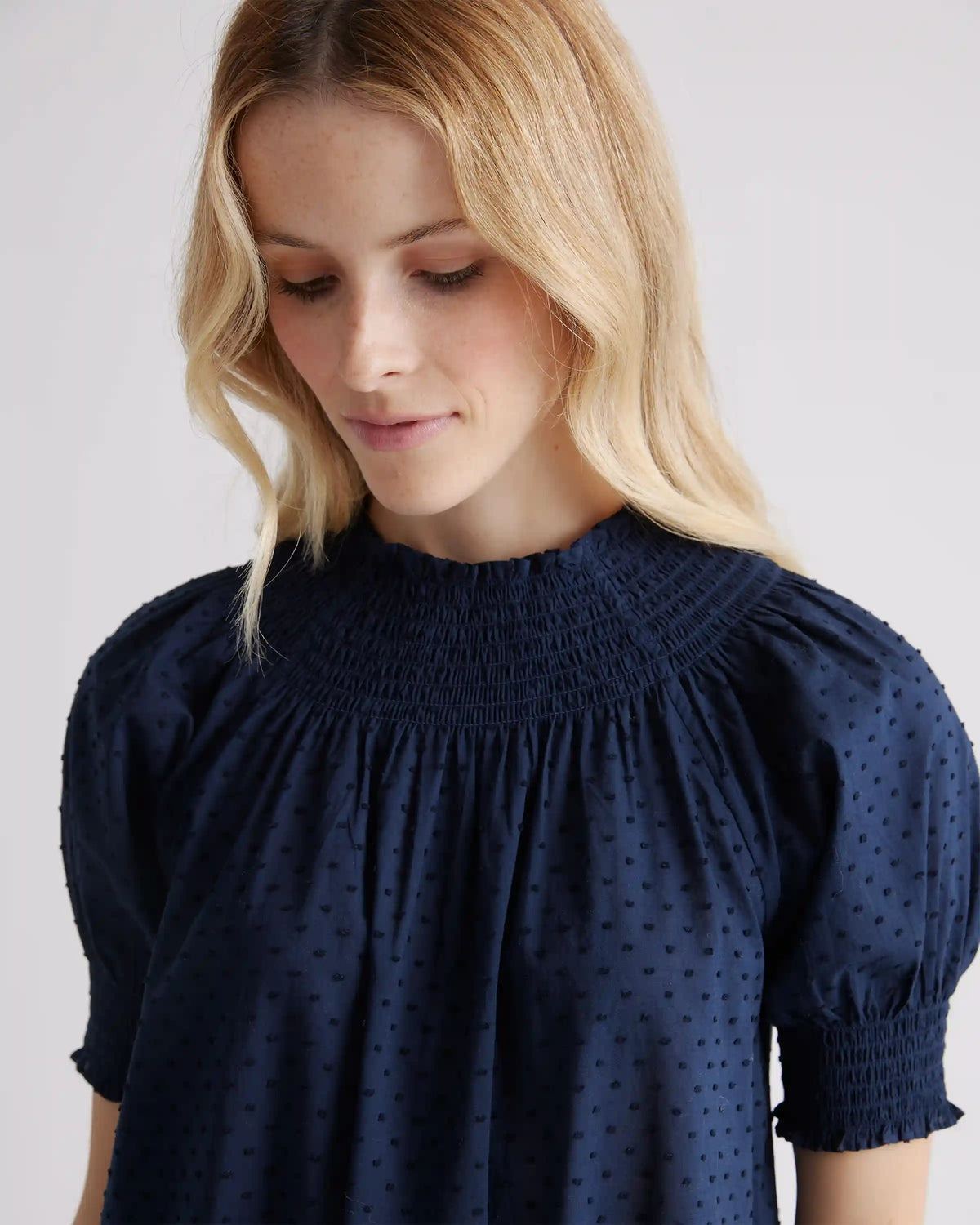 100% Cotton Swiss Dot Midi Dress