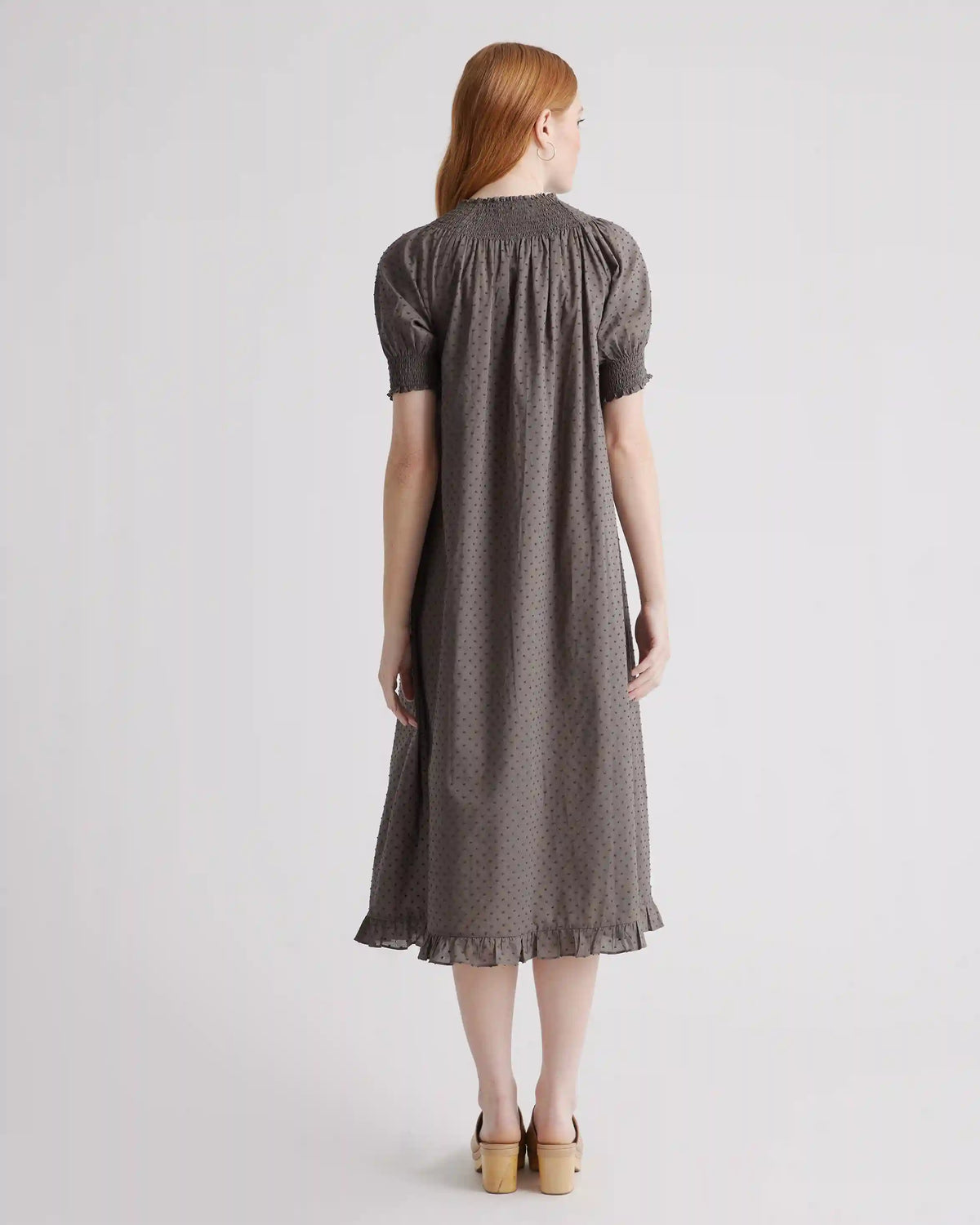 100% Cotton Swiss Dot Midi Dress