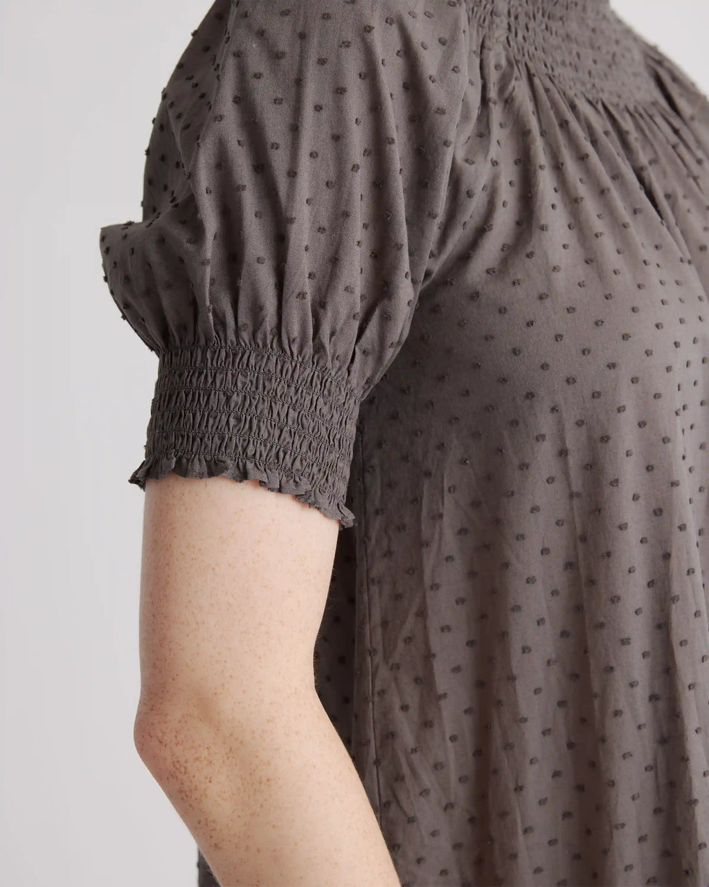 100% Cotton Swiss Dot Midi Dress