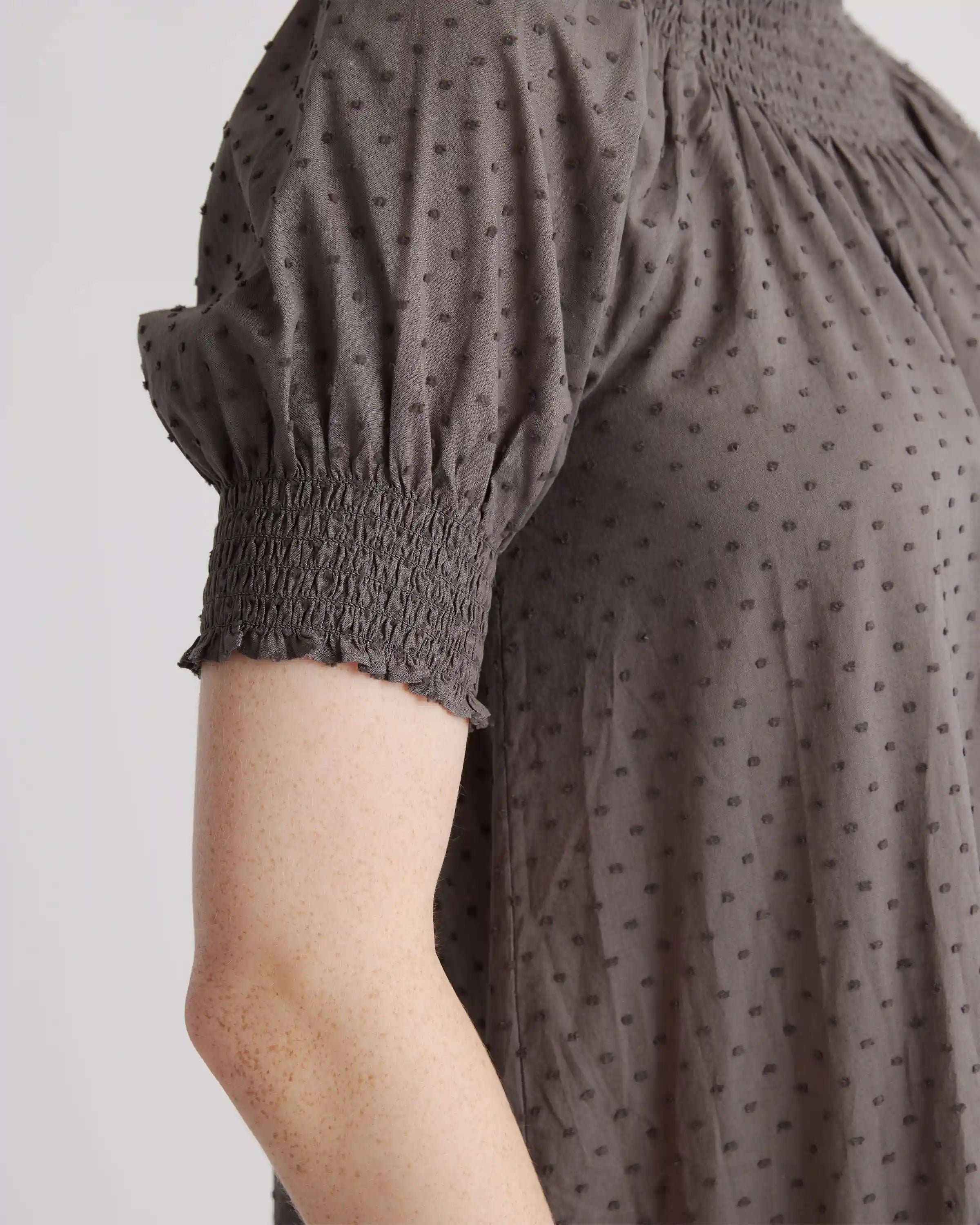 100% Cotton Swiss Dot Midi Dress