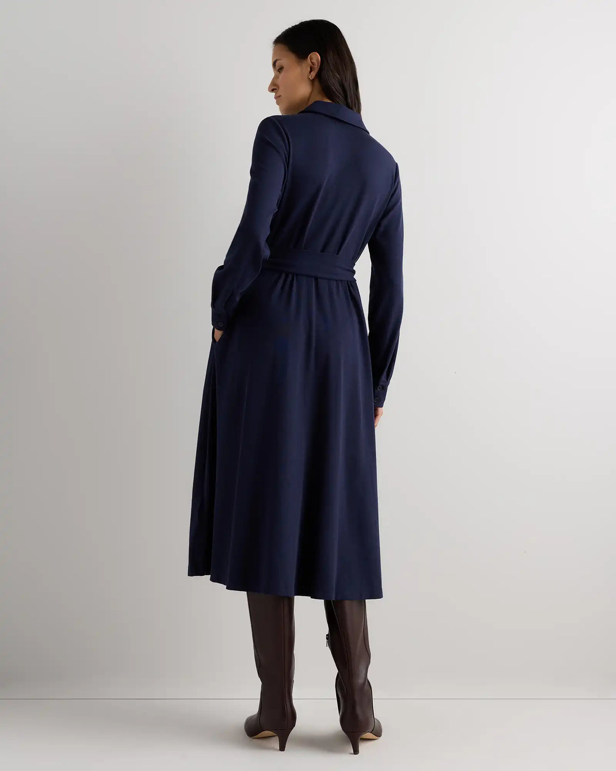 Tencel Modal Knit Midi Shirt Dress