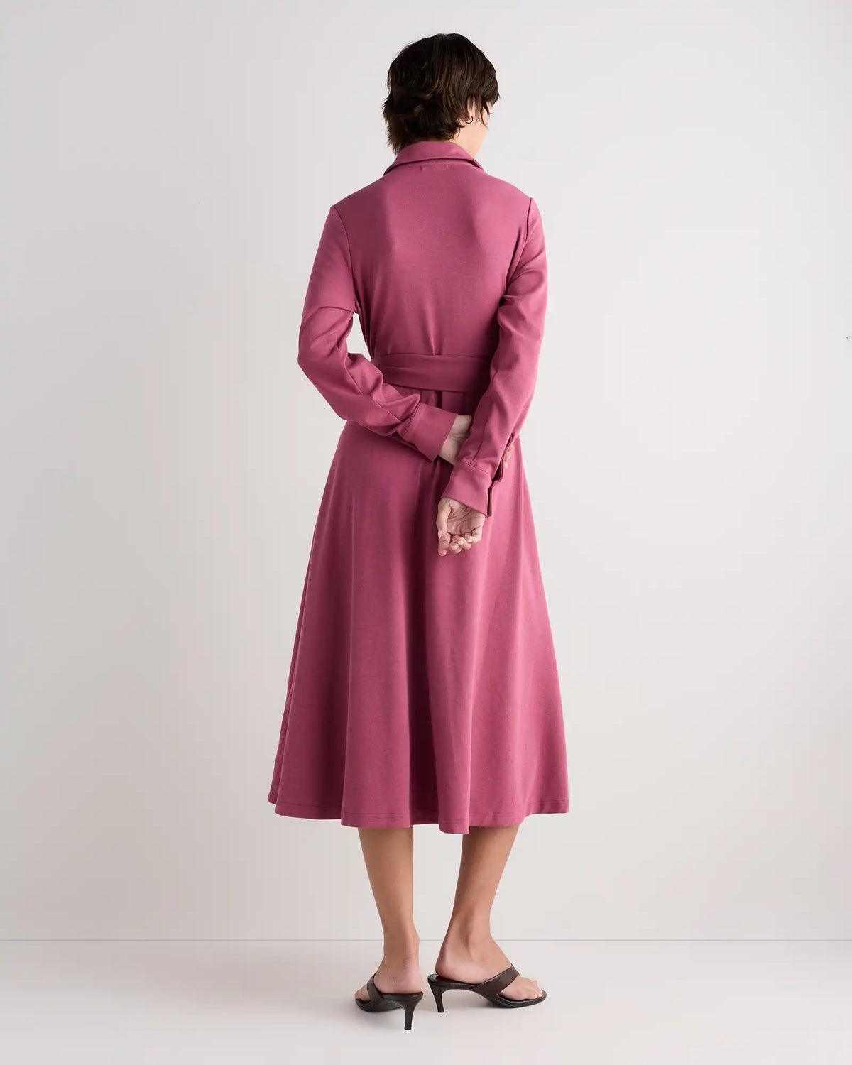 Tencel Modal Knit Midi Shirt Dress