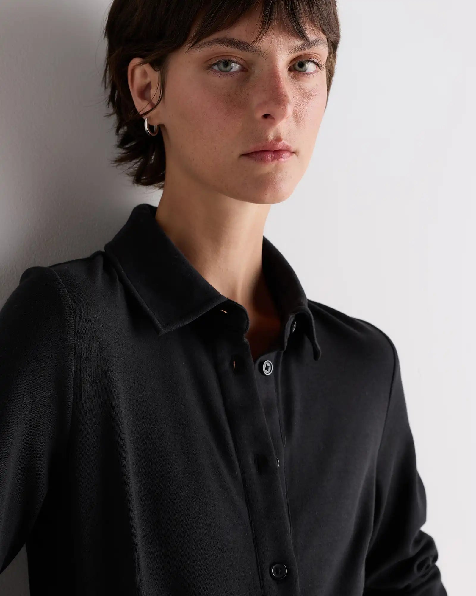 Tencel Modal Knit Midi Shirt Dress