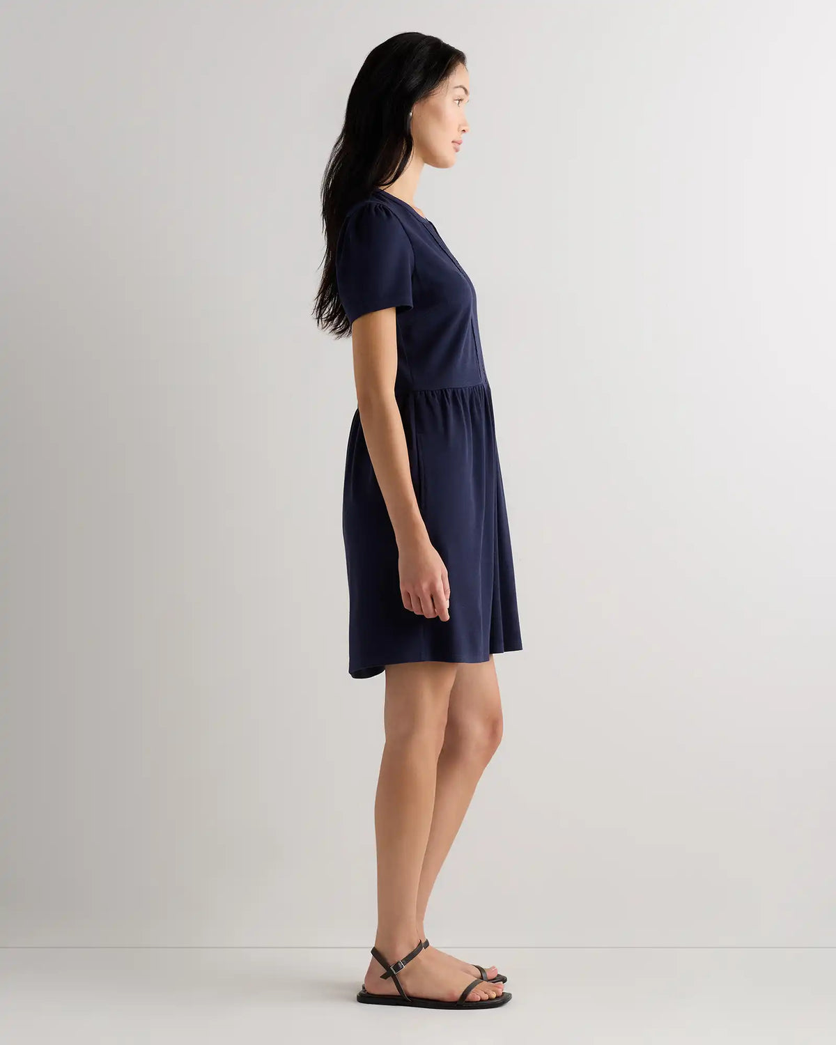 Tencel Modal Knit V-Neck Mini Dress
