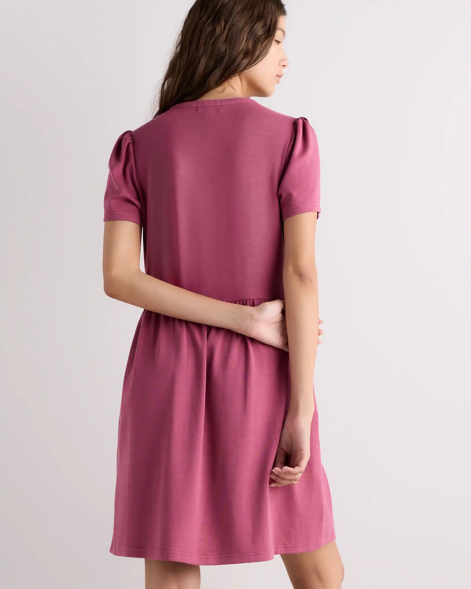 Tencel Modal Knit V-Neck Mini Dress