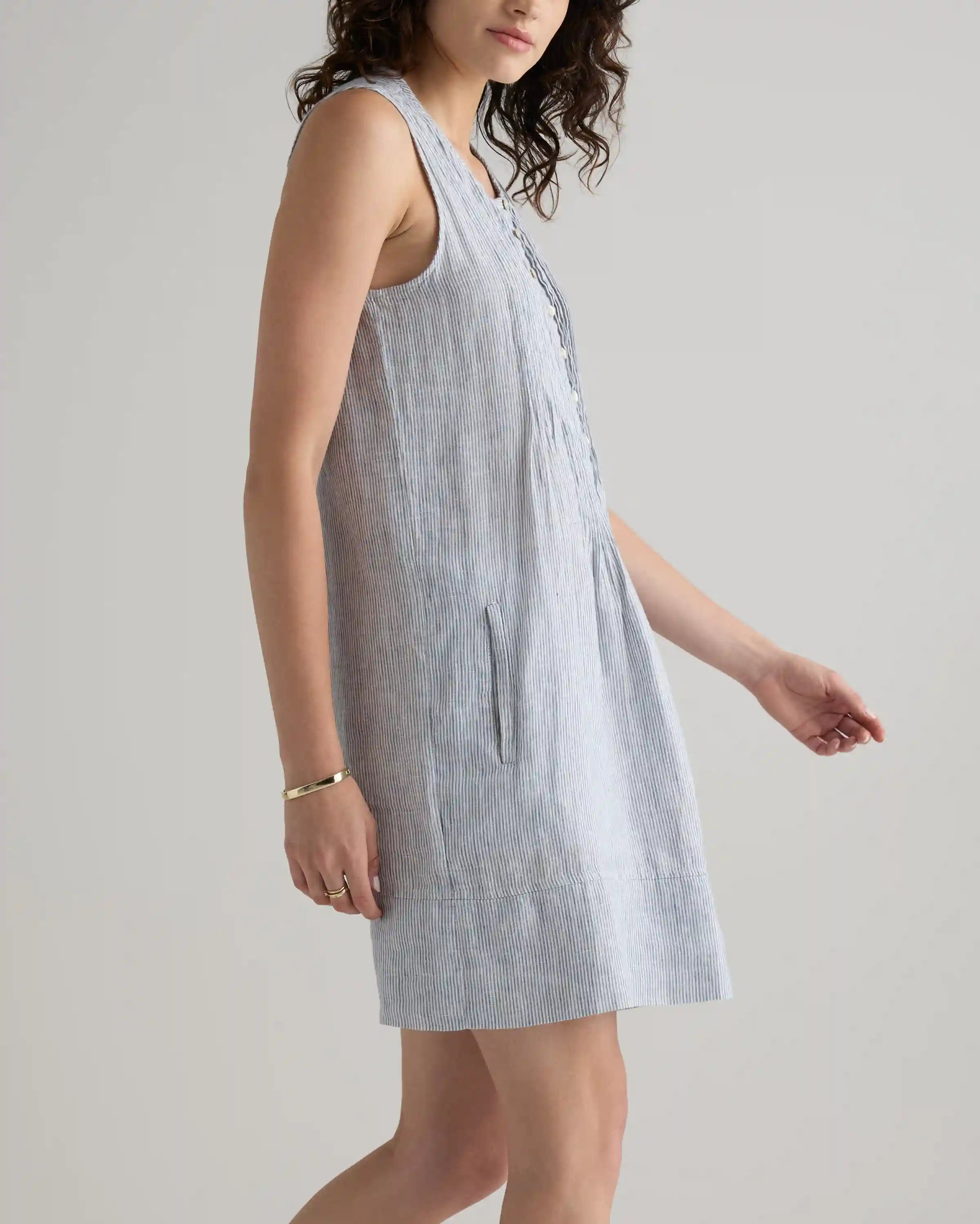 100% European Linen Sleeveless Swing Dress