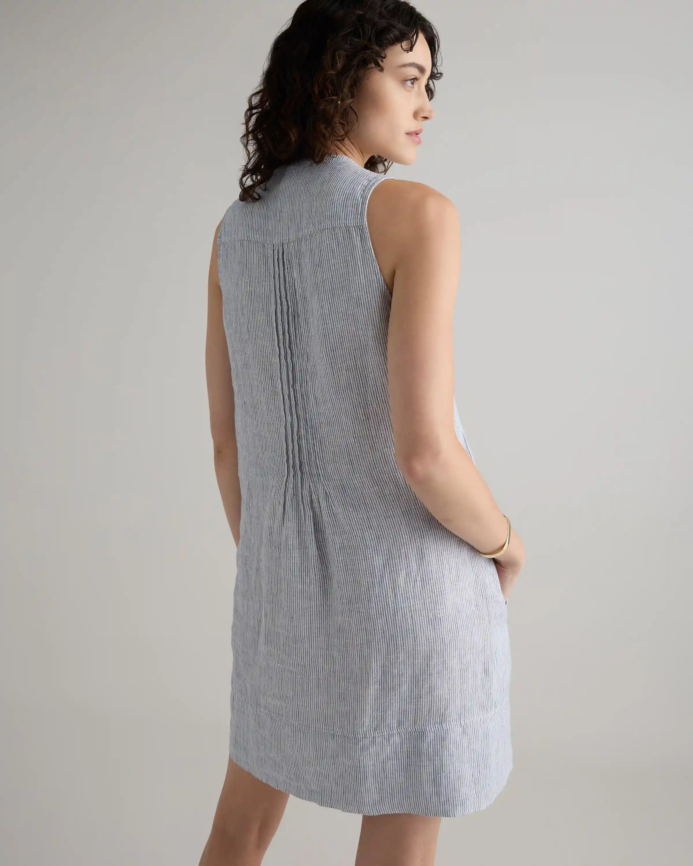 100% European Linen Sleeveless Swing Dress