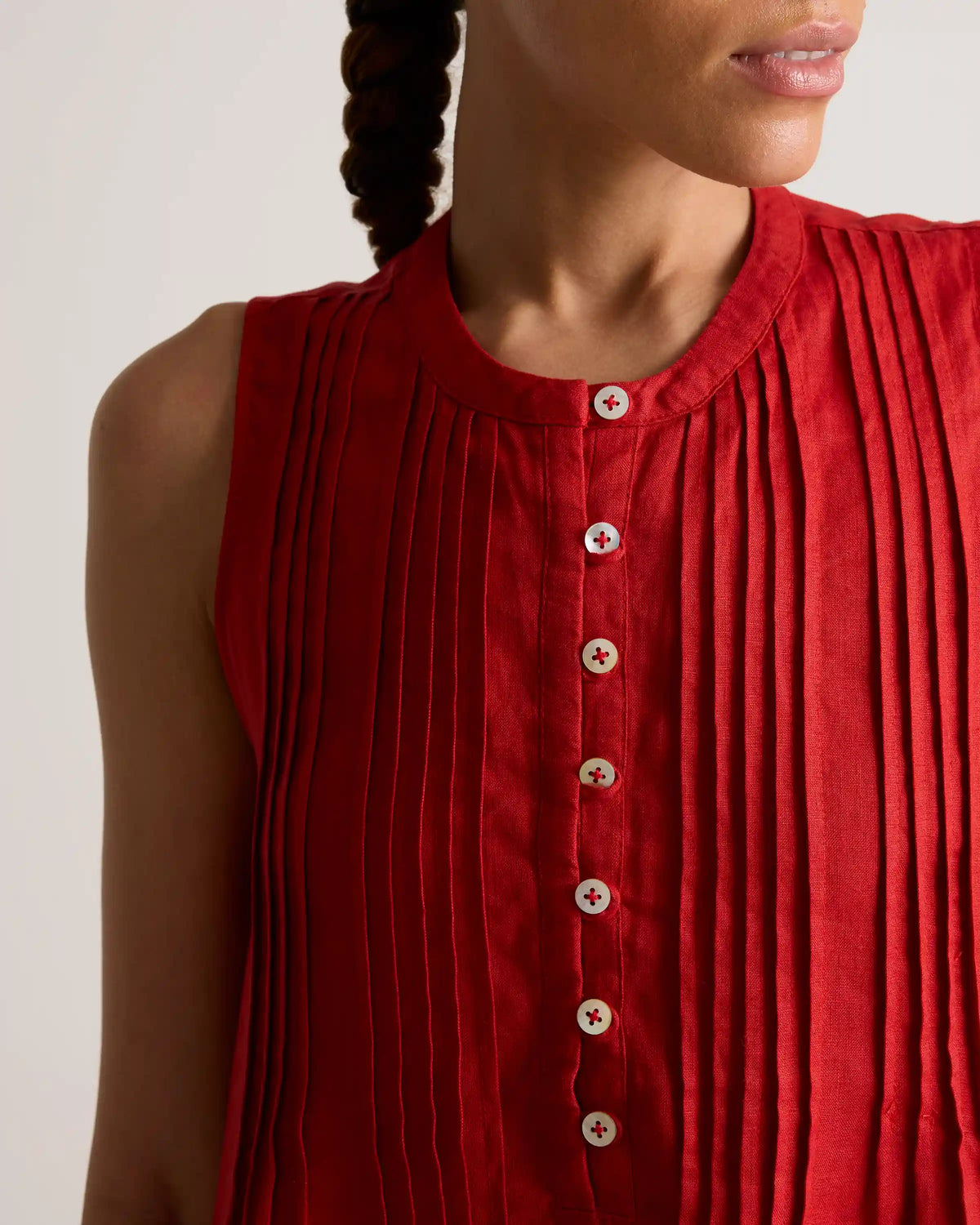 100% European Linen Sleeveless Swing Dress