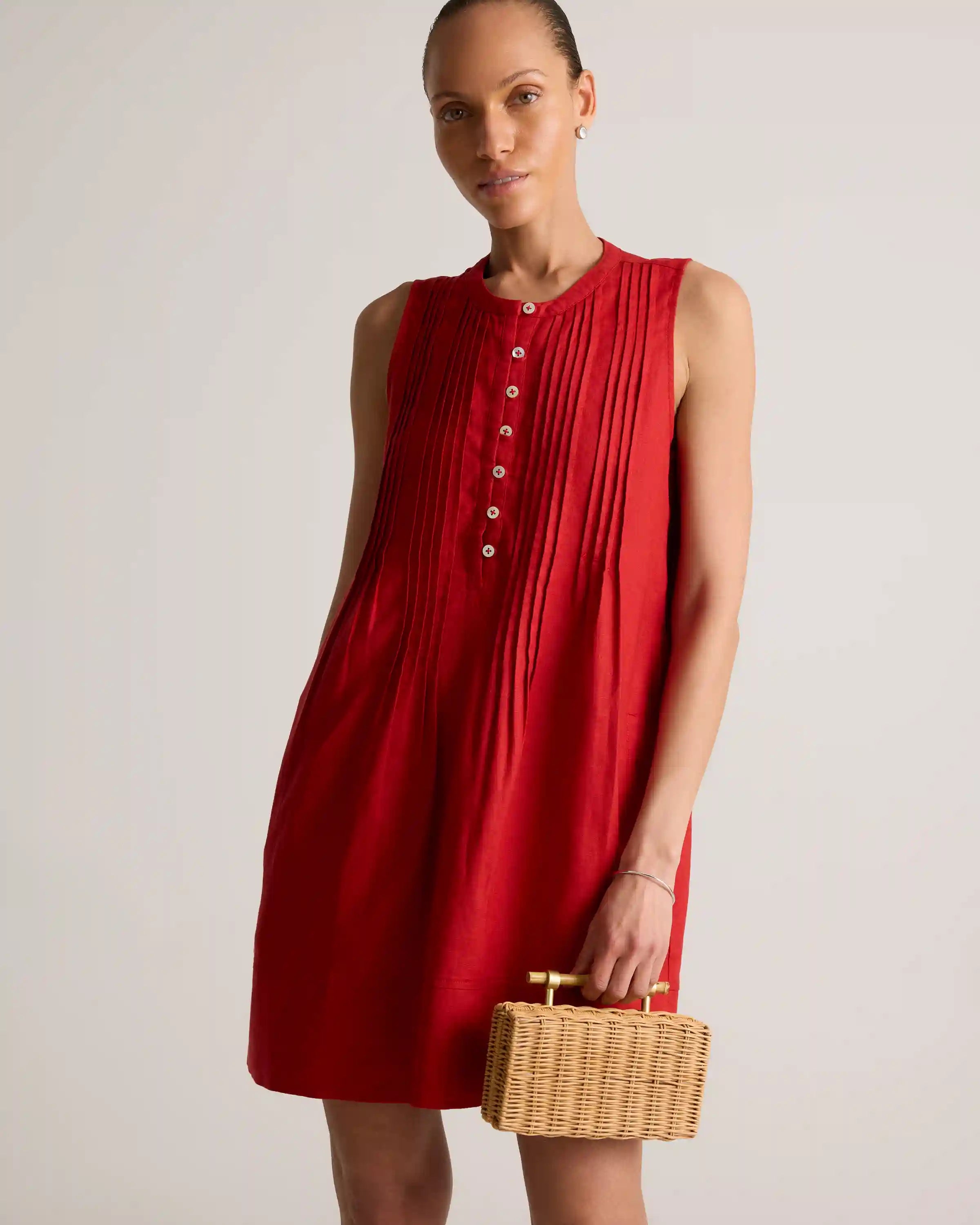 100% European Linen Sleeveless Swing Dress