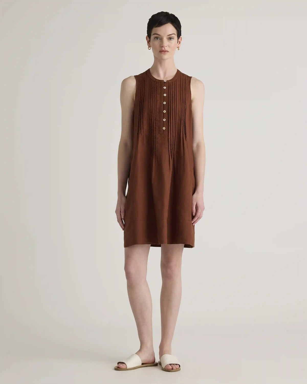 100% European Linen Sleeveless Swing Dress