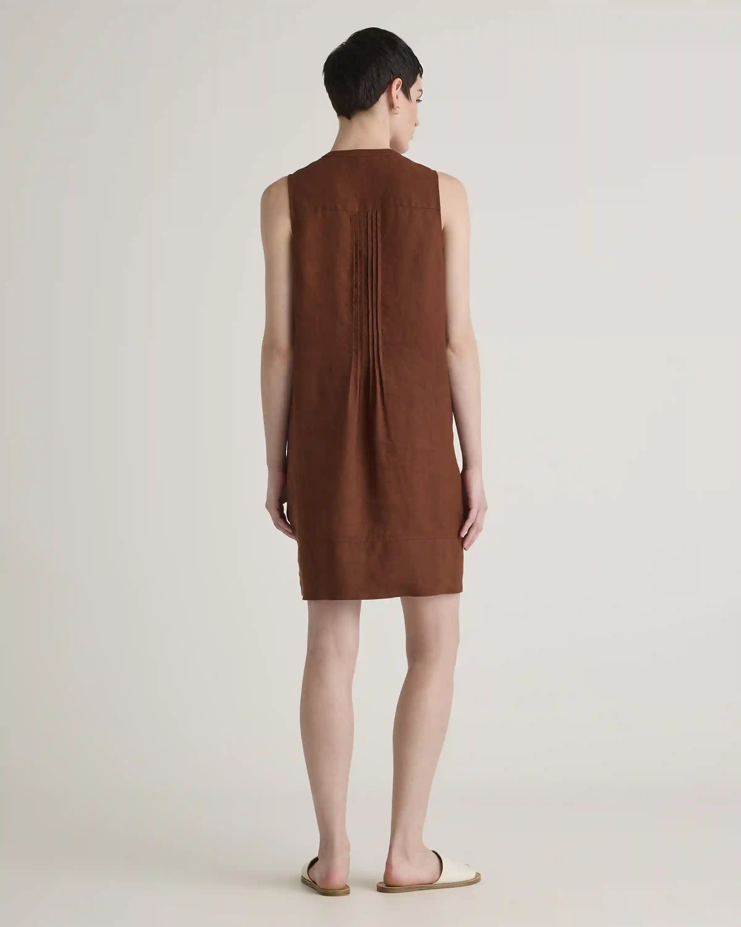 100% European Linen Sleeveless Swing Dress