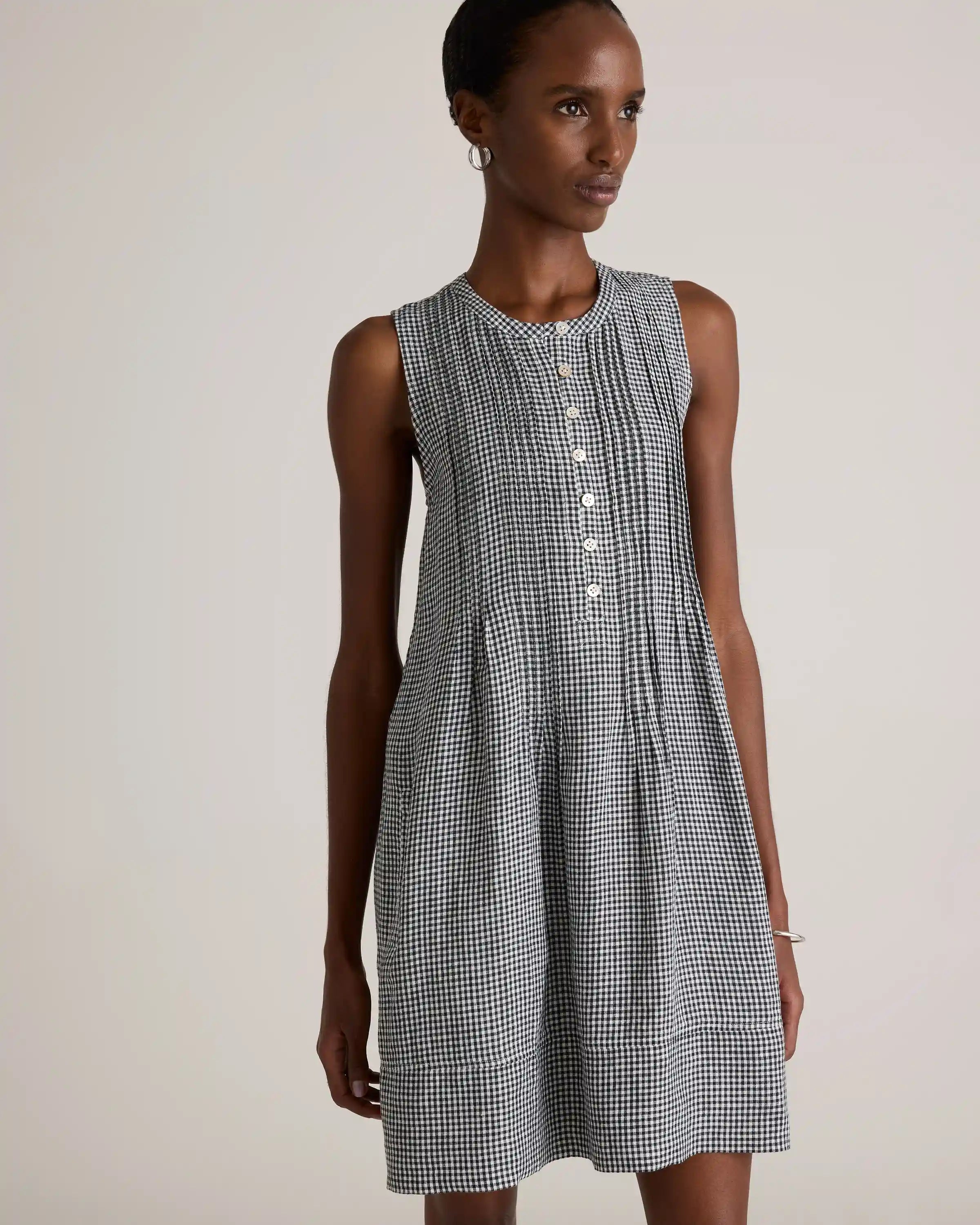 100% European Linen Sleeveless Swing Dress