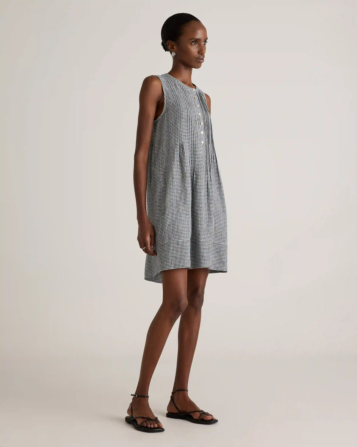 100% European Linen Sleeveless Swing Dress