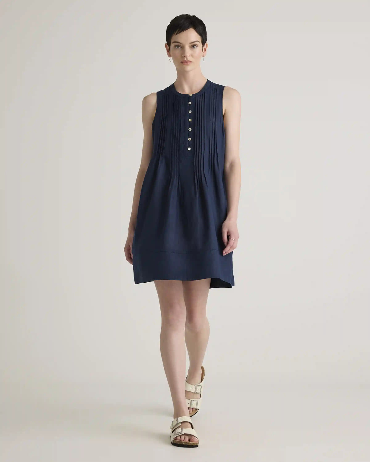 100% European Linen Sleeveless Swing Dress