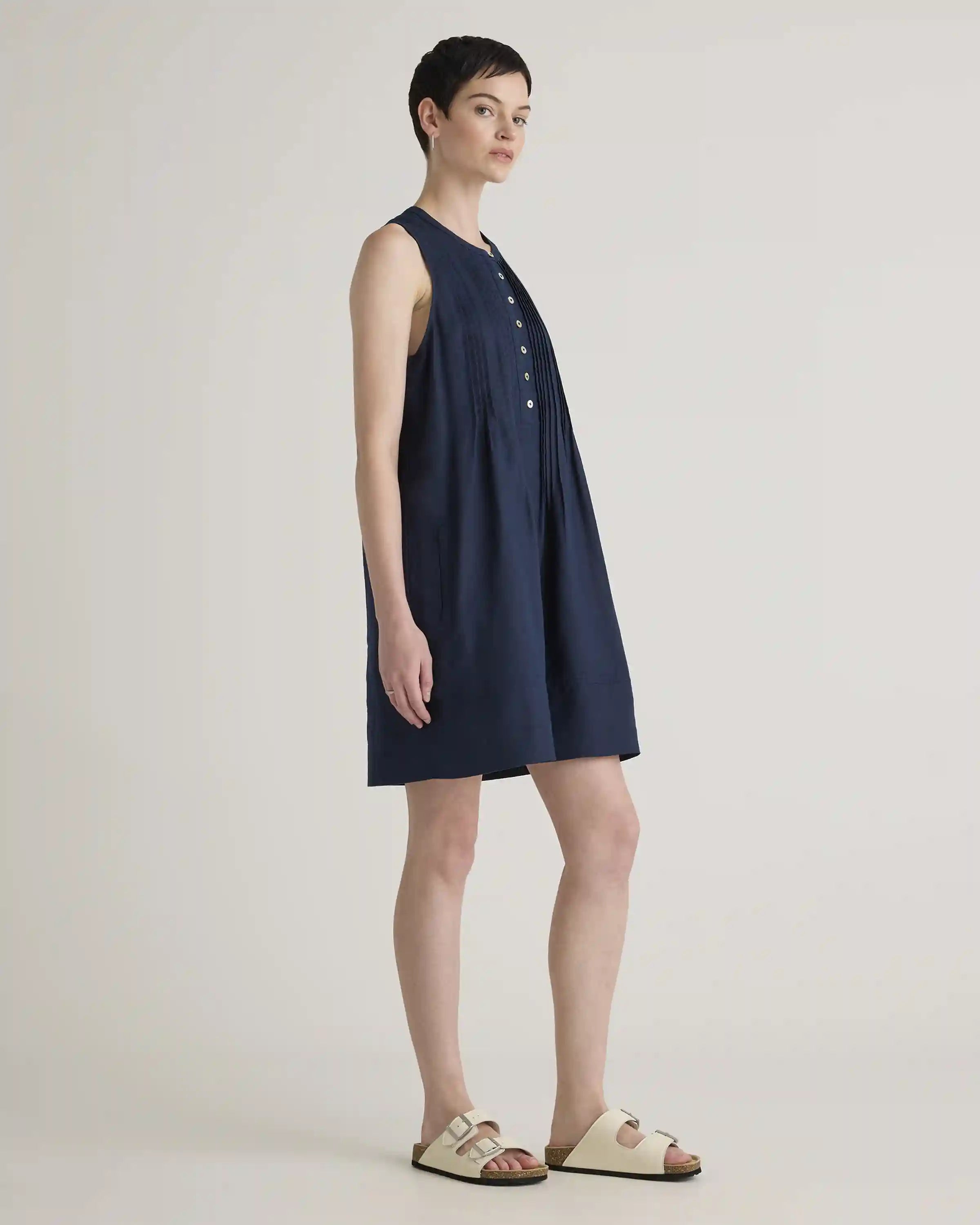100% European Linen Sleeveless Swing Dress