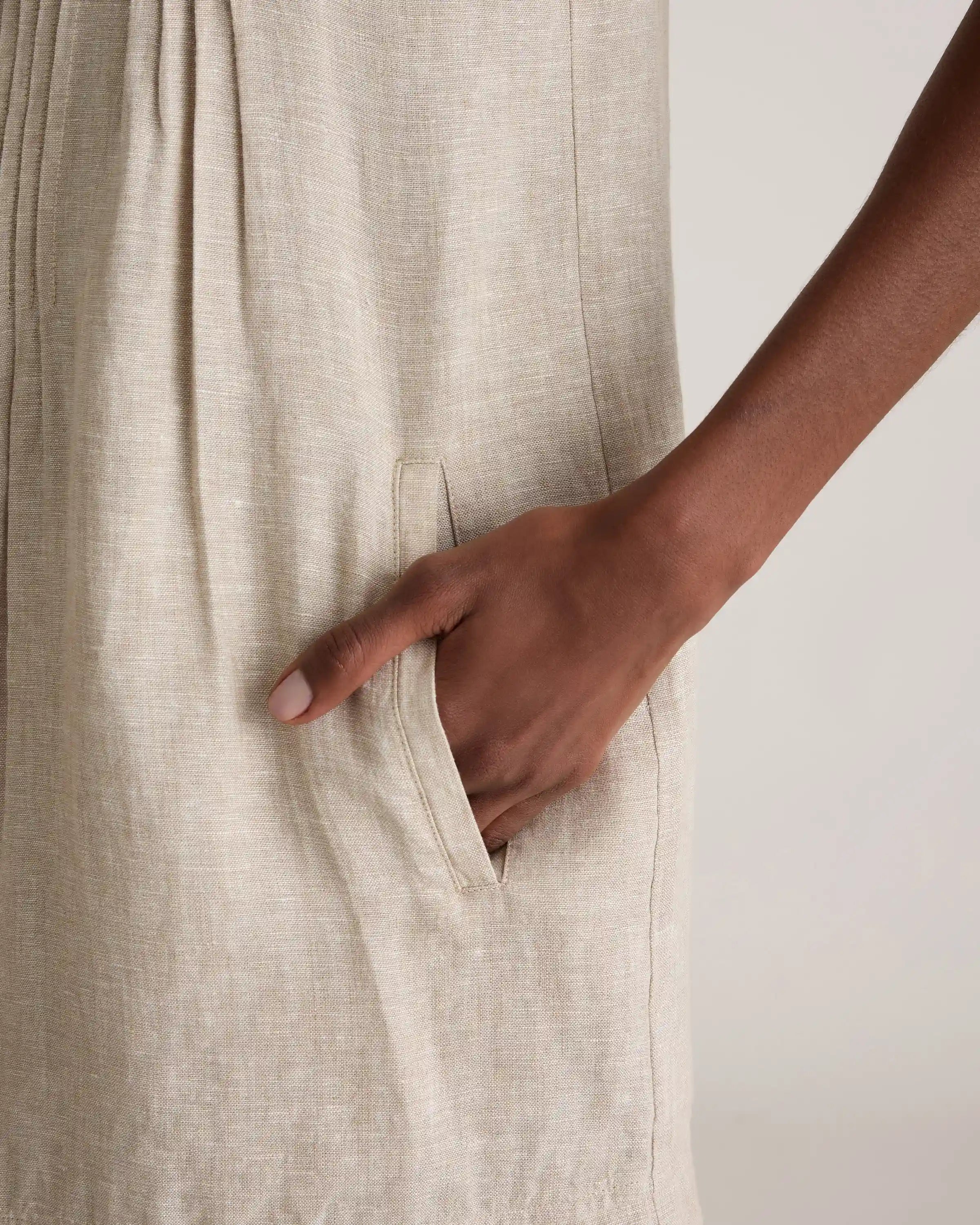 100% European Linen Sleeveless Swing Dress