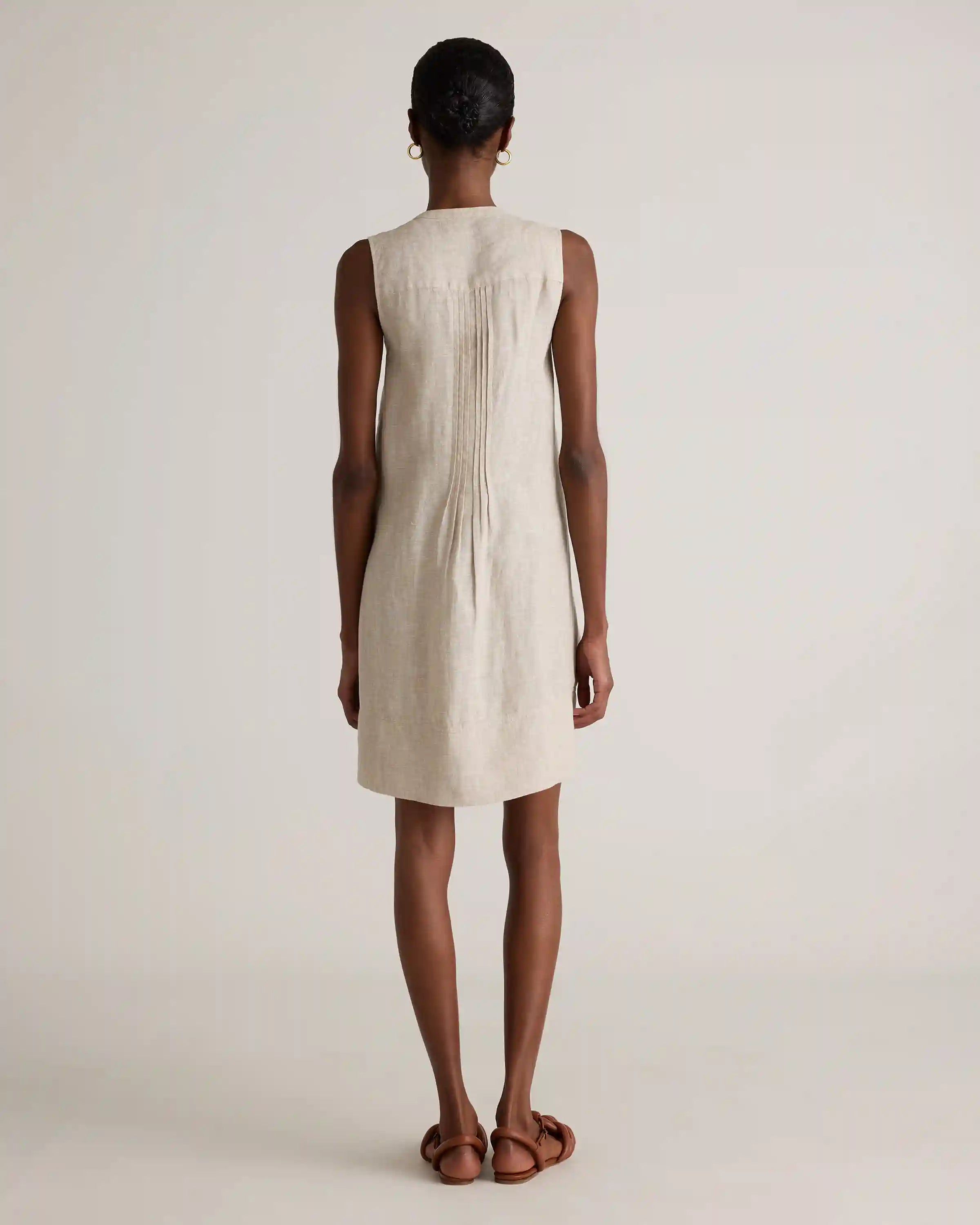 100% European Linen Sleeveless Swing Dress