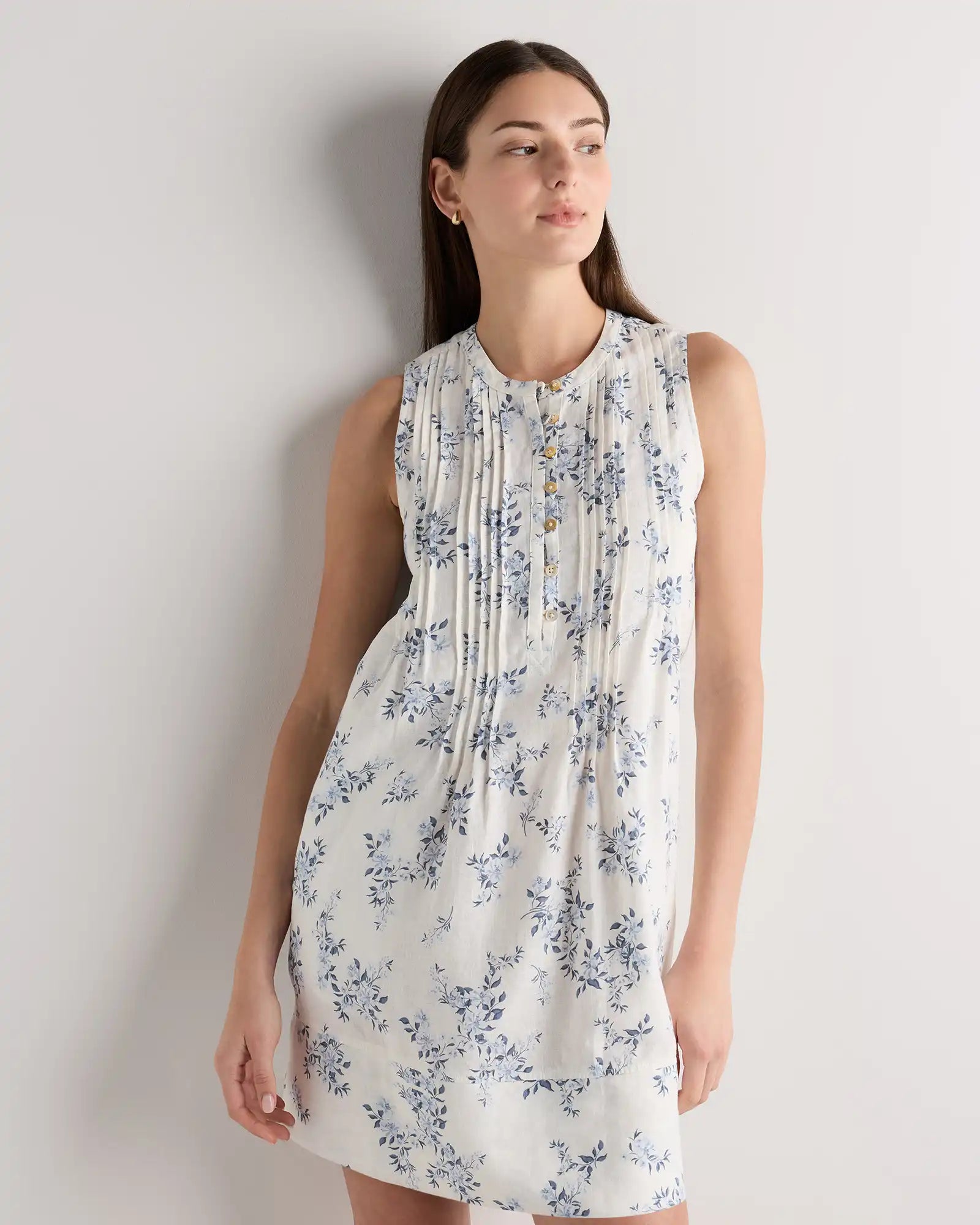 100% European Linen Sleeveless Swing Dress