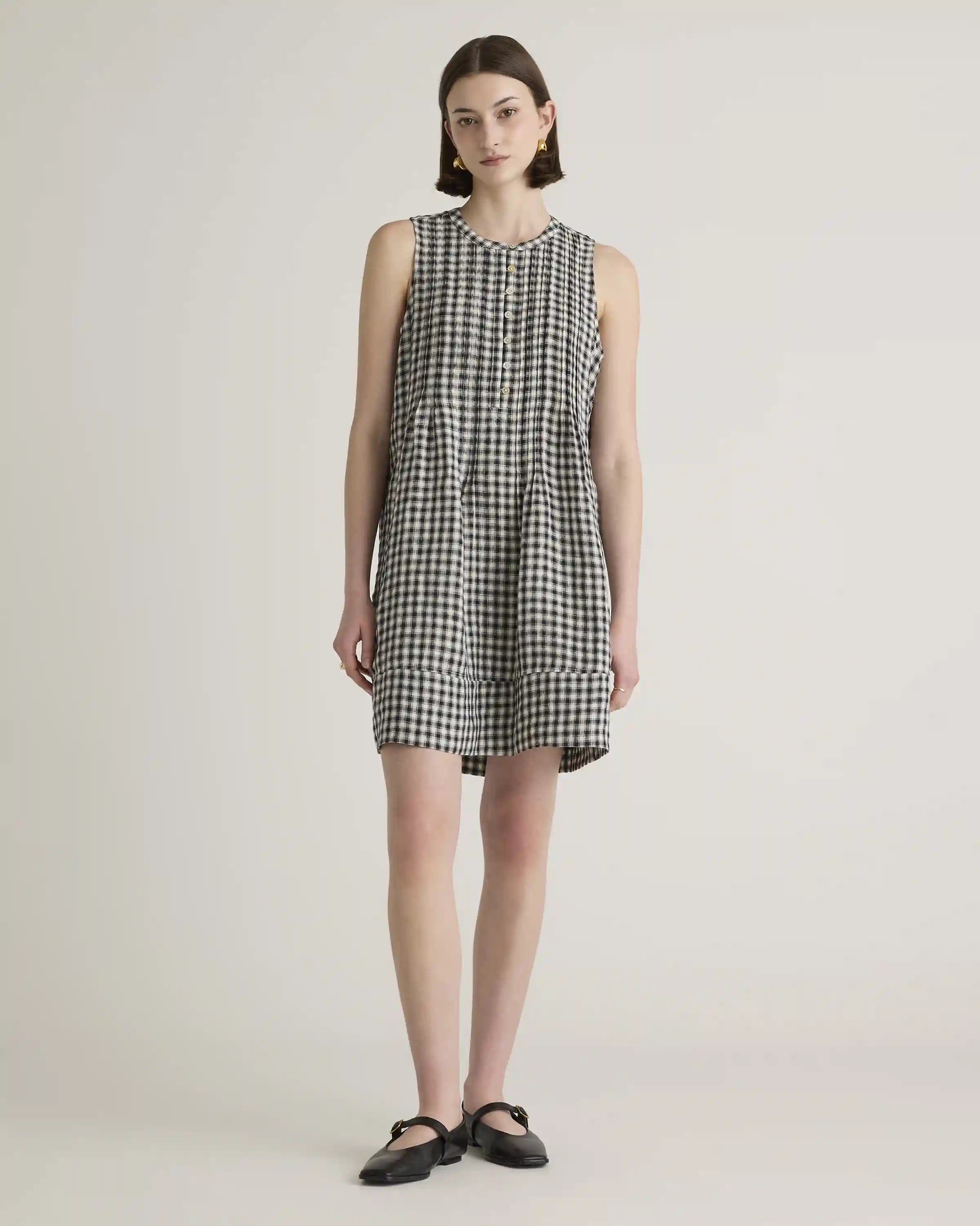 100% European Linen Sleeveless Swing Dress