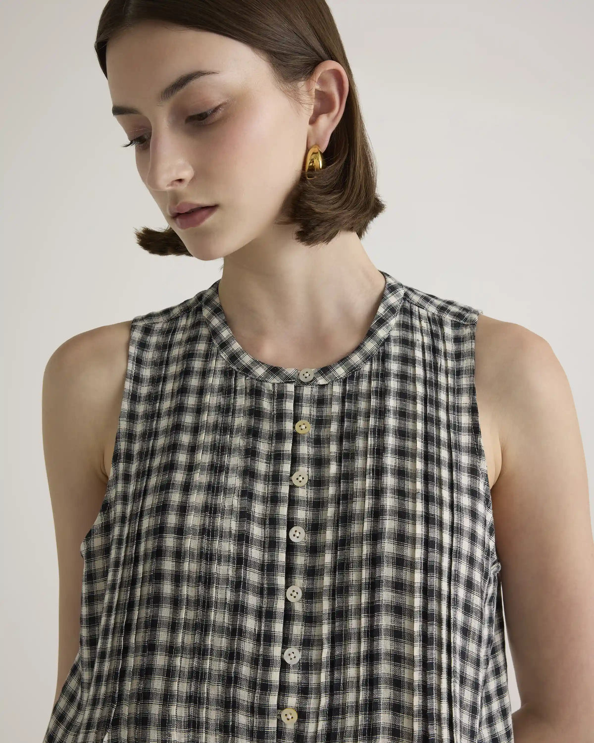 100% European Linen Sleeveless Swing Dress