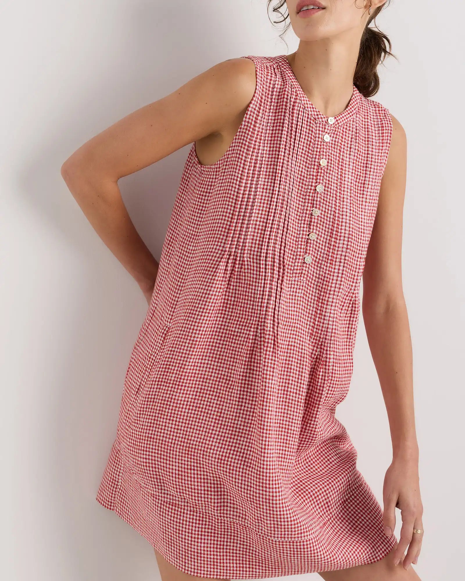 100% European Linen Sleeveless Swing Dress